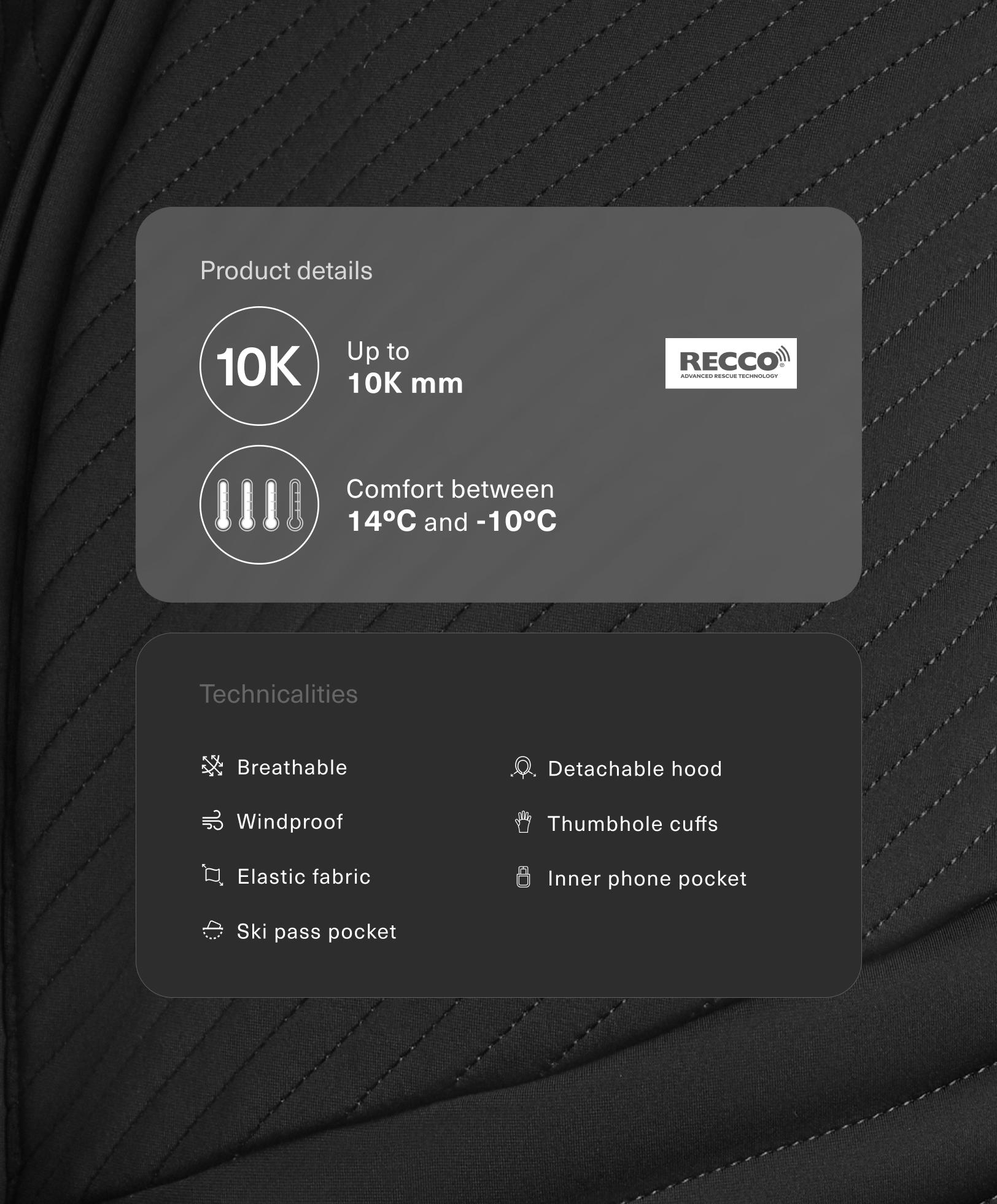 Eng anliegender elastischer SKI-Overall, wasserfest