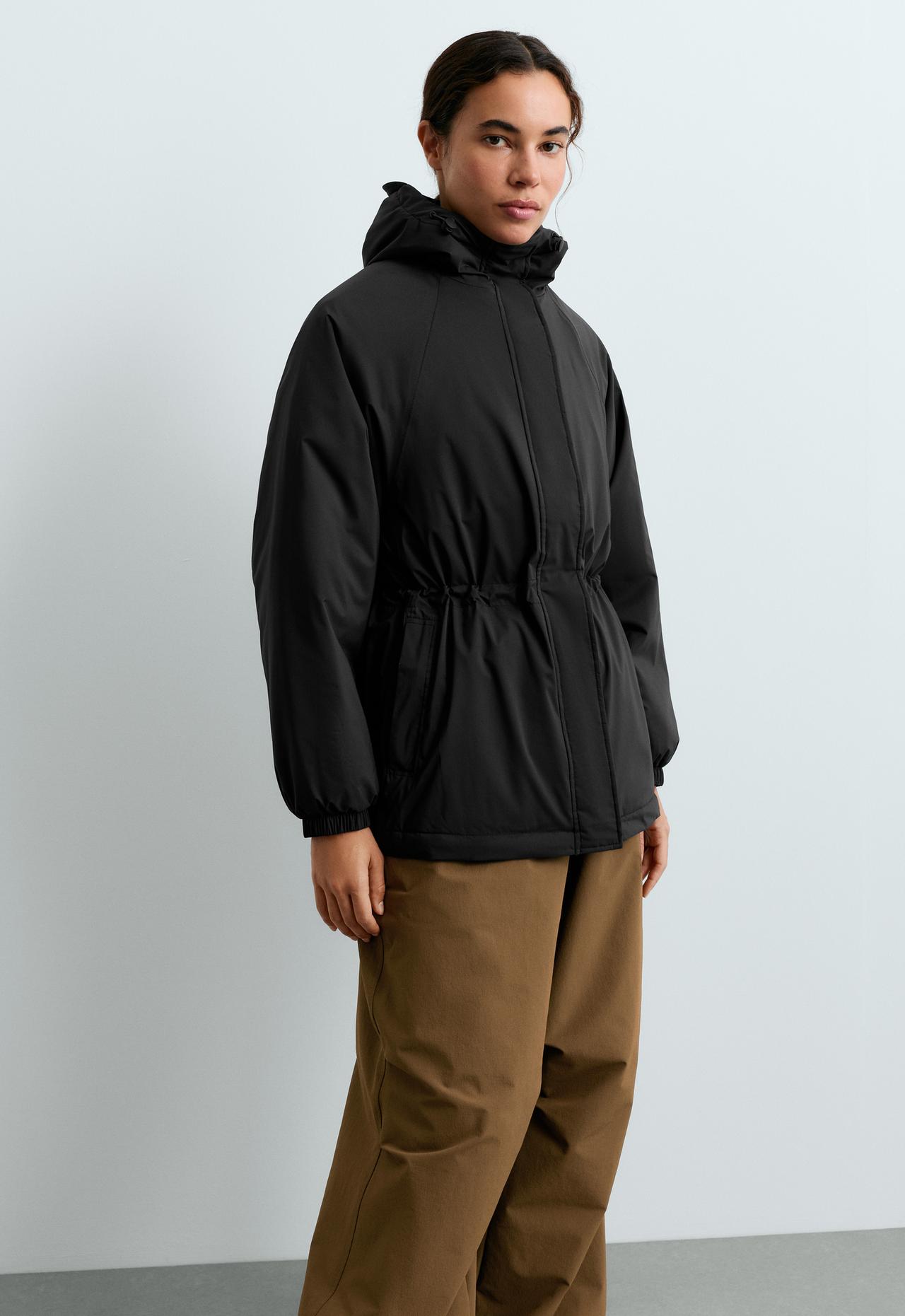 10k Thindown® waterproof short padded jacket — BLACK