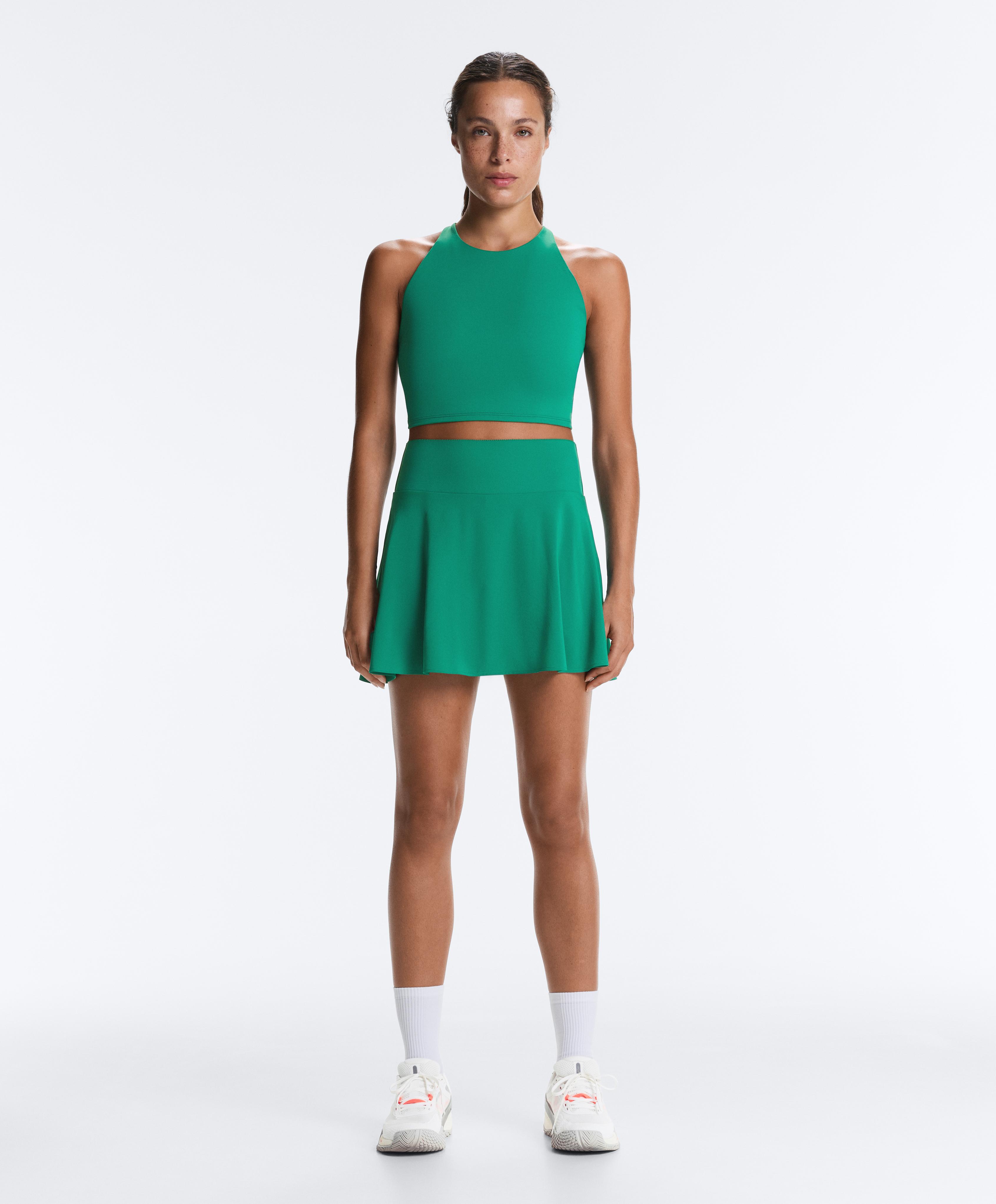Comfortlux strappy tank top with cups — EMERALD GREEN