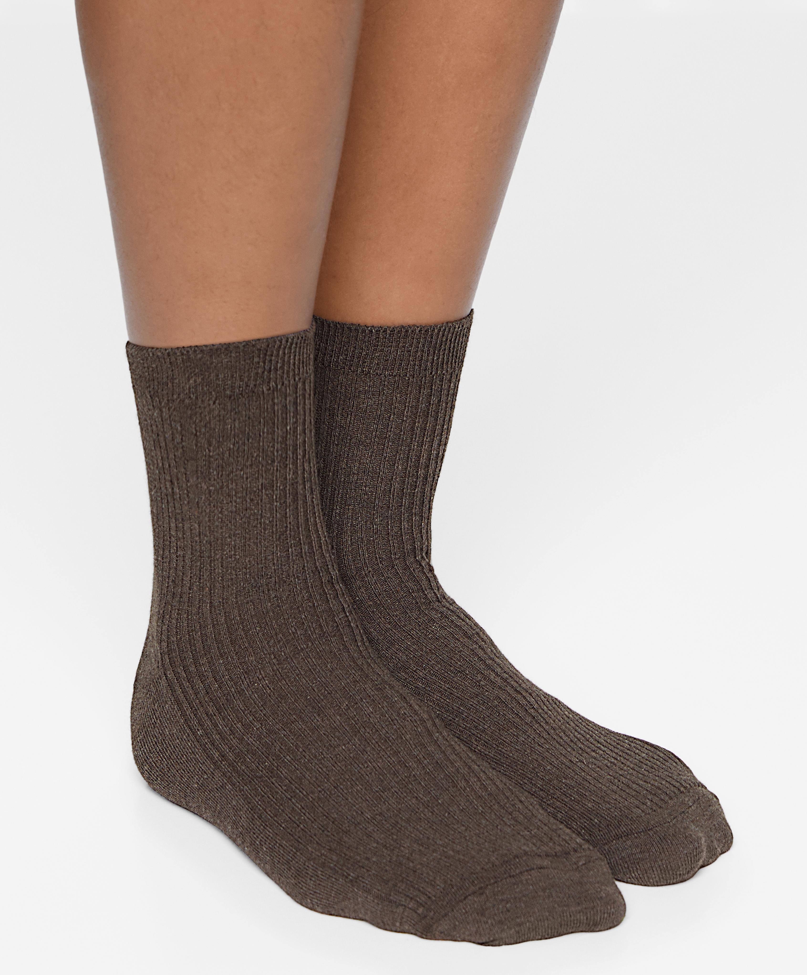 5 pairs of quarter cotton socks — SAND MELANGE