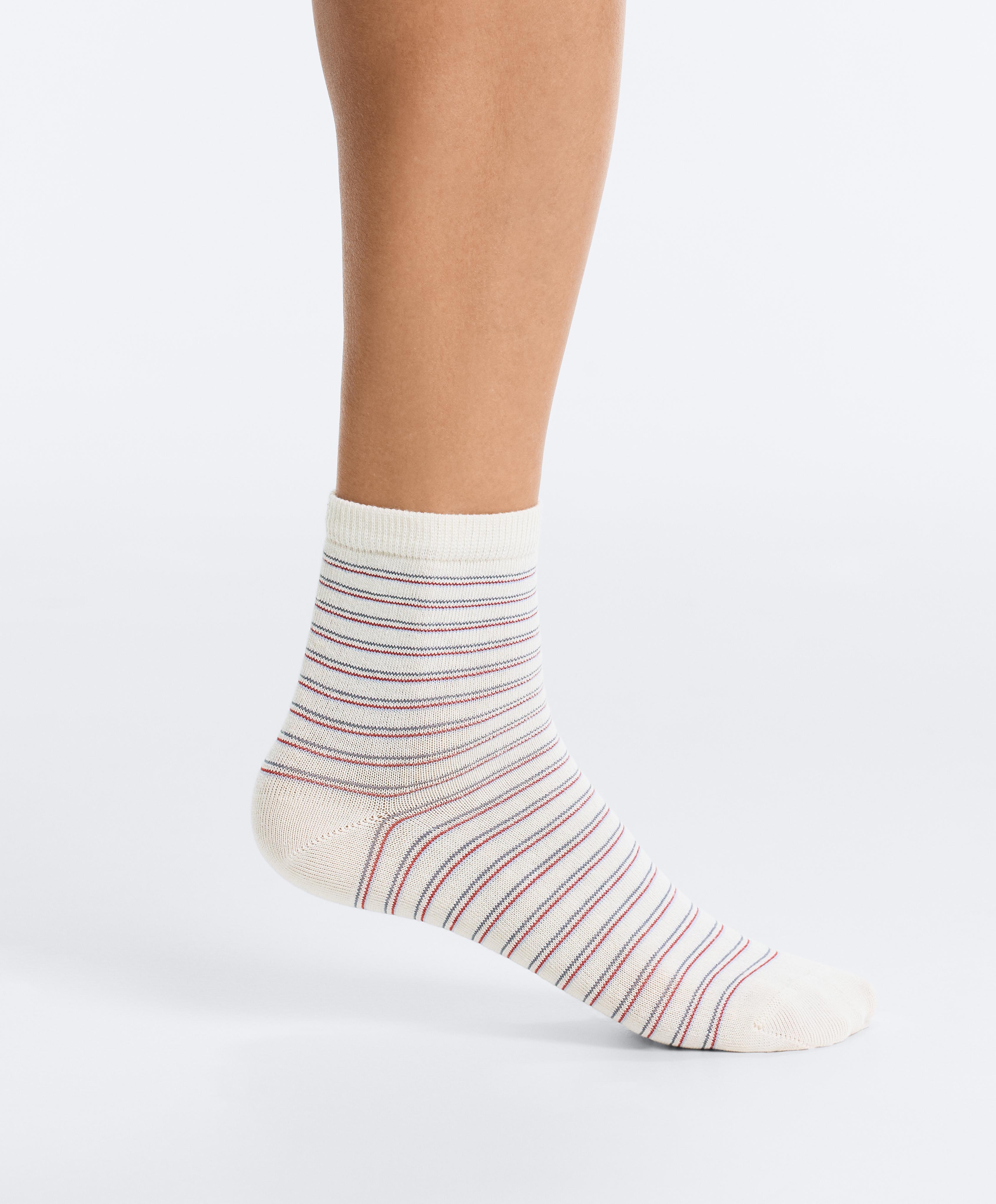 5 pairs of cotton blend quarter socks — BRIGHT RED