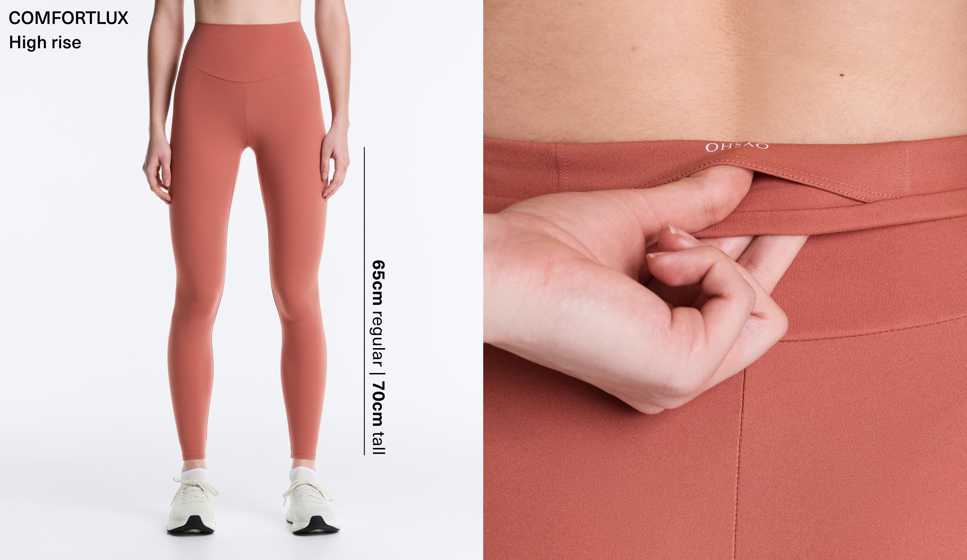 Comfortlux high-waisted ankle-length leggings — ROSETTE BLUSH