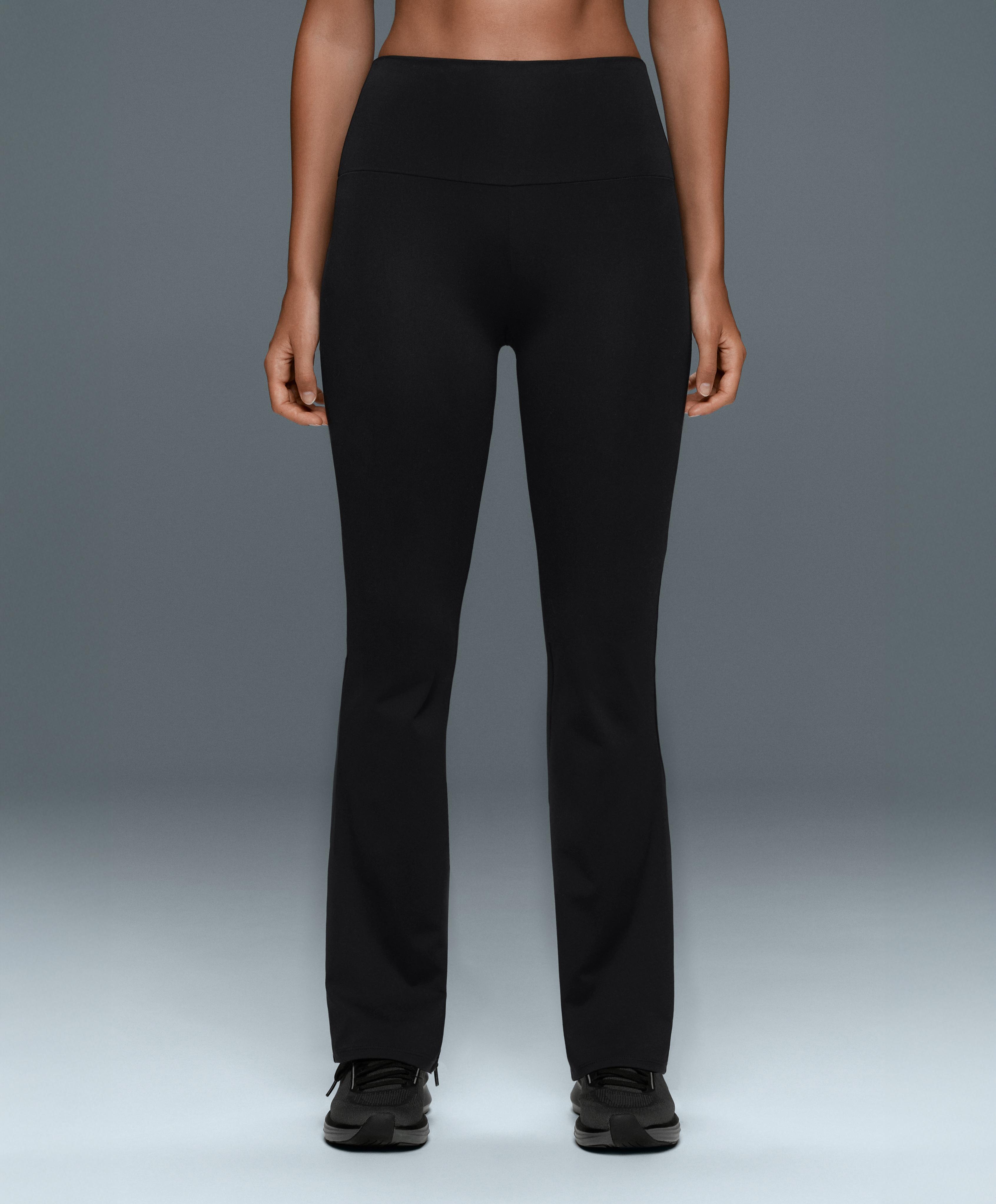 High-rise Comfortlux flare trousers — BLACK