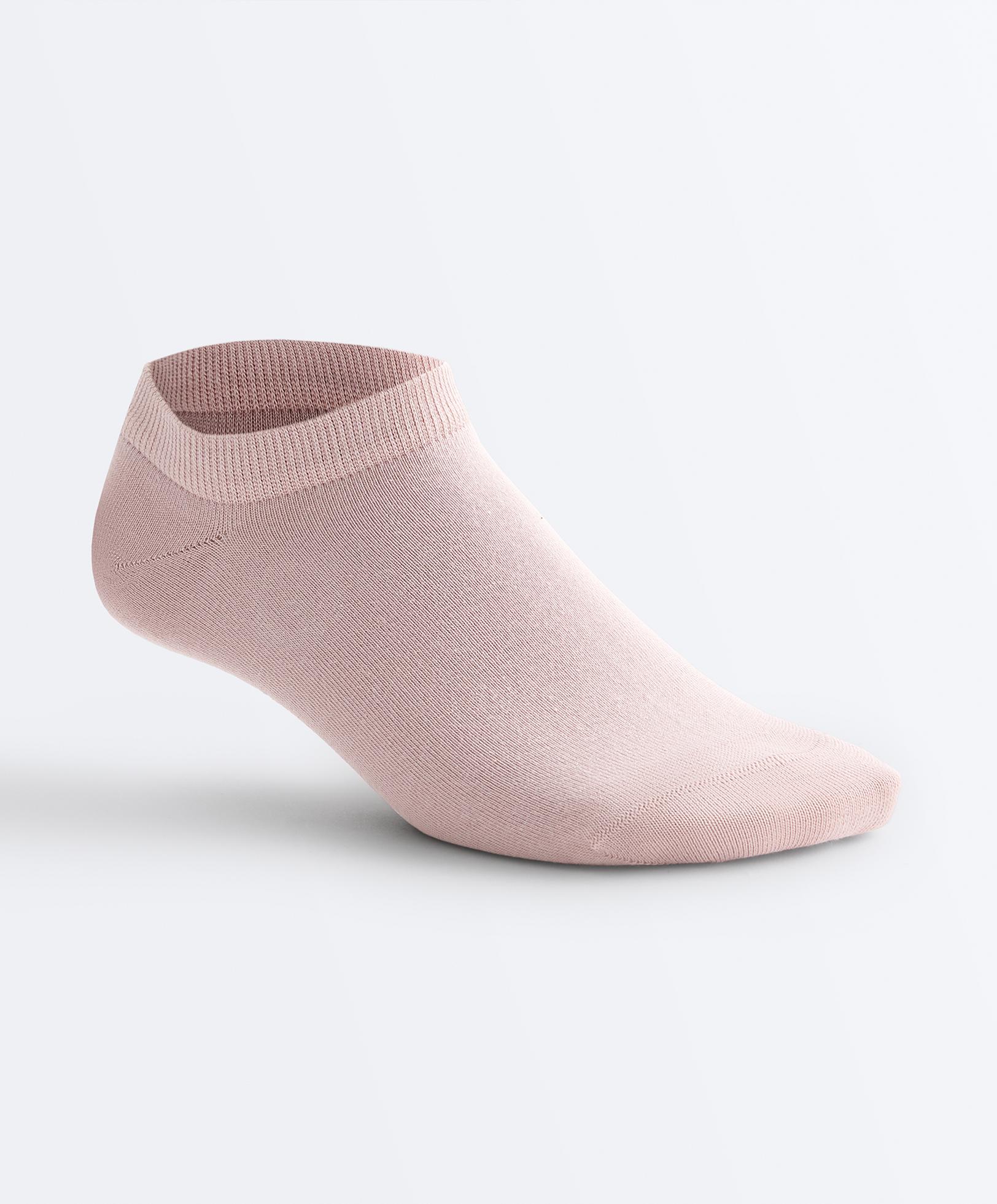 5 pairs of cotton blend sneaker socks — WASHED ROSE