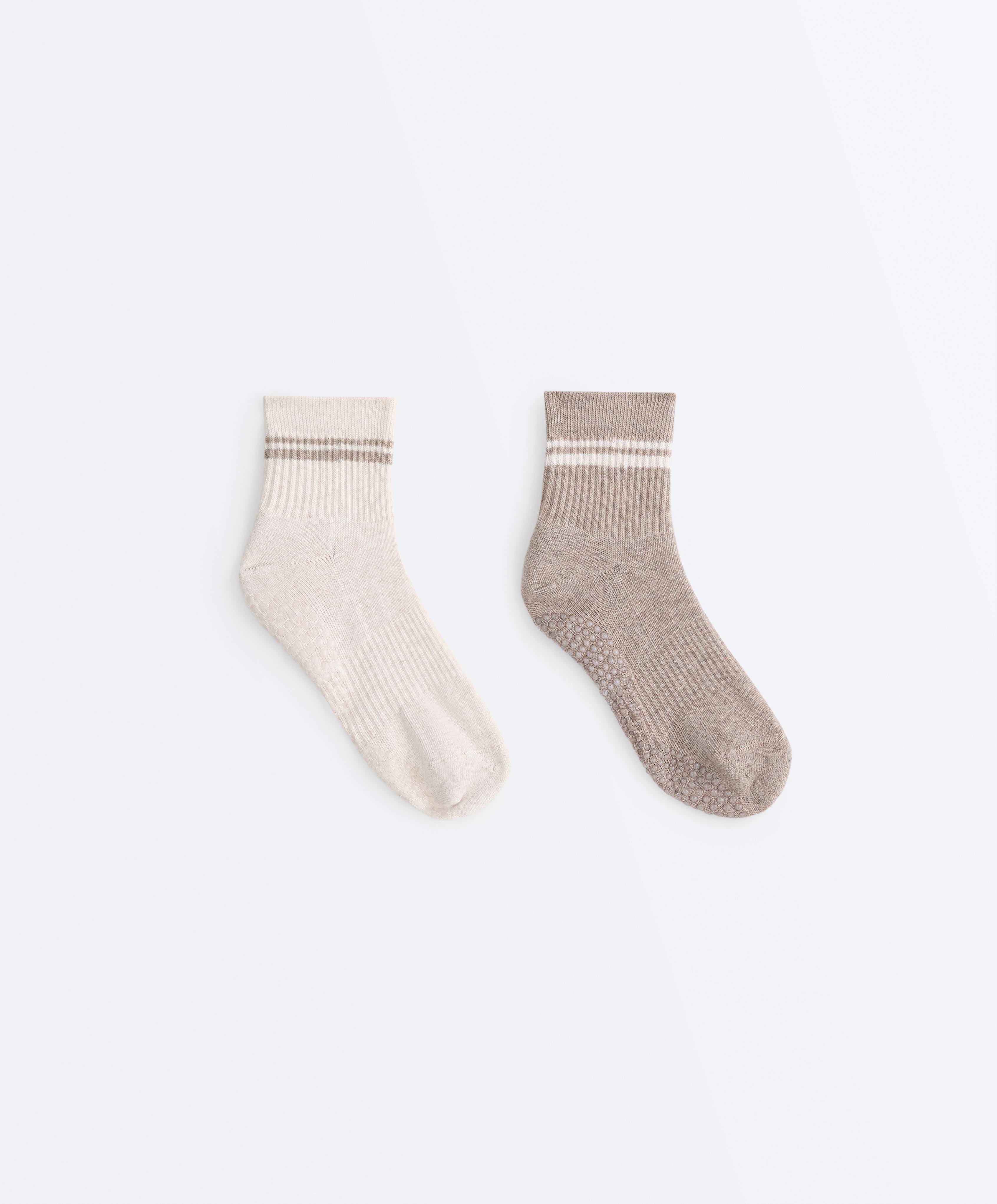 2 pairs of cotton padded quarter yoga and Pilates socks 2 pairs of cotton padded quarter yoga and Pilates socks