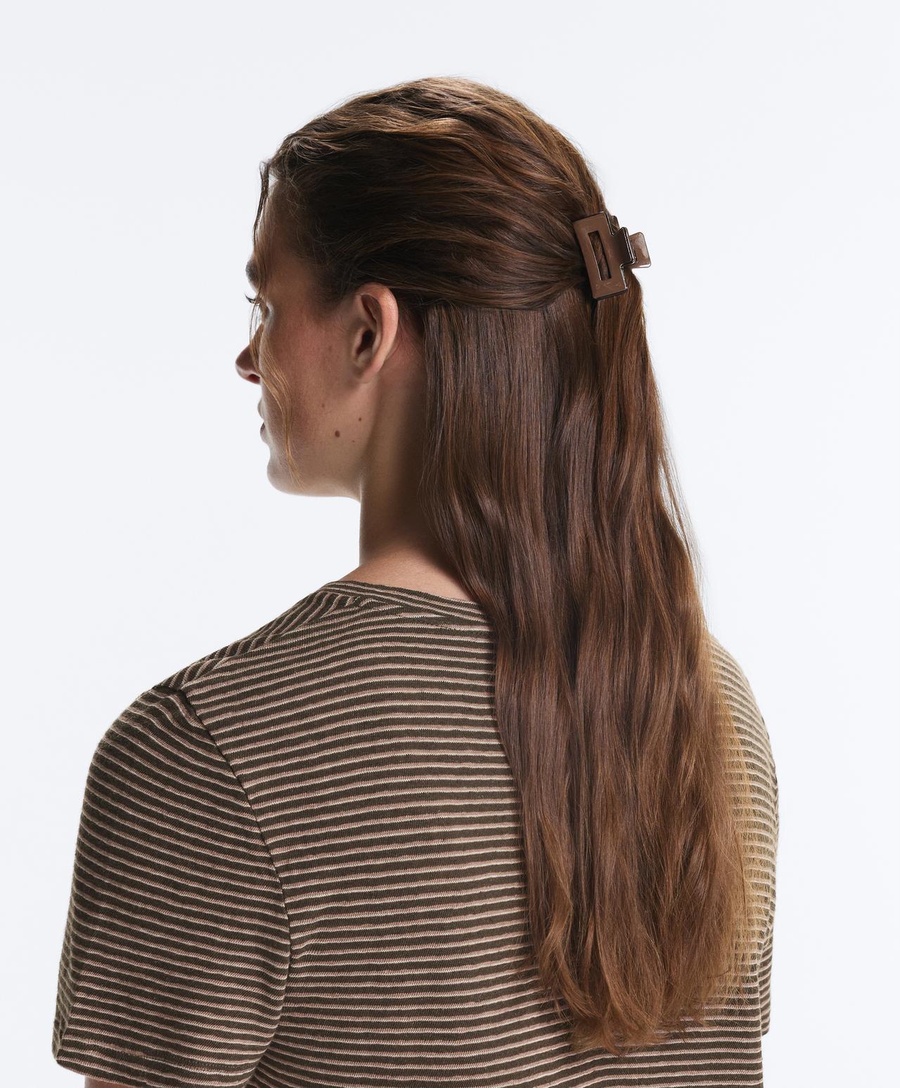 2 square piping hair claws — COPPER