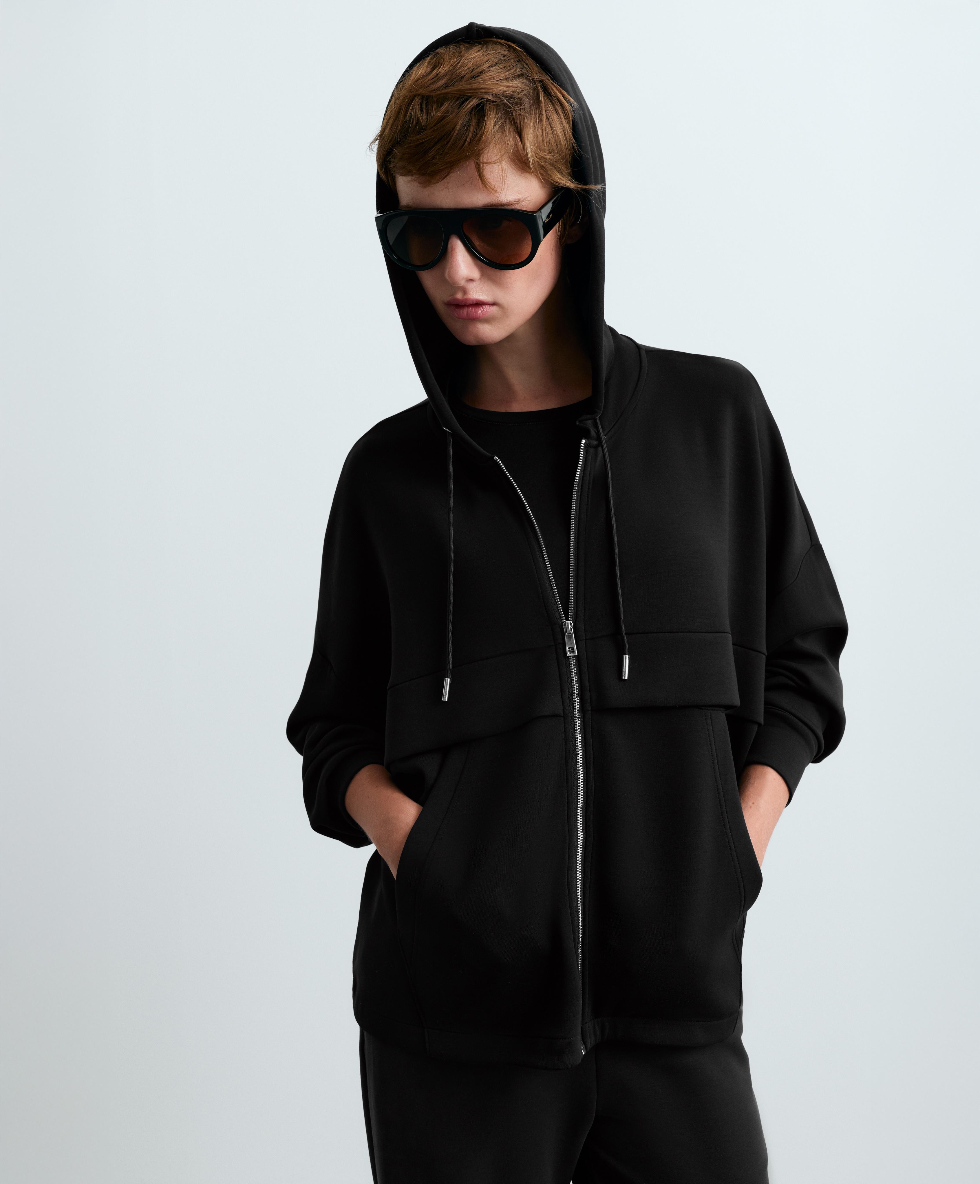 Soft-touch jacket with modal — BLACK