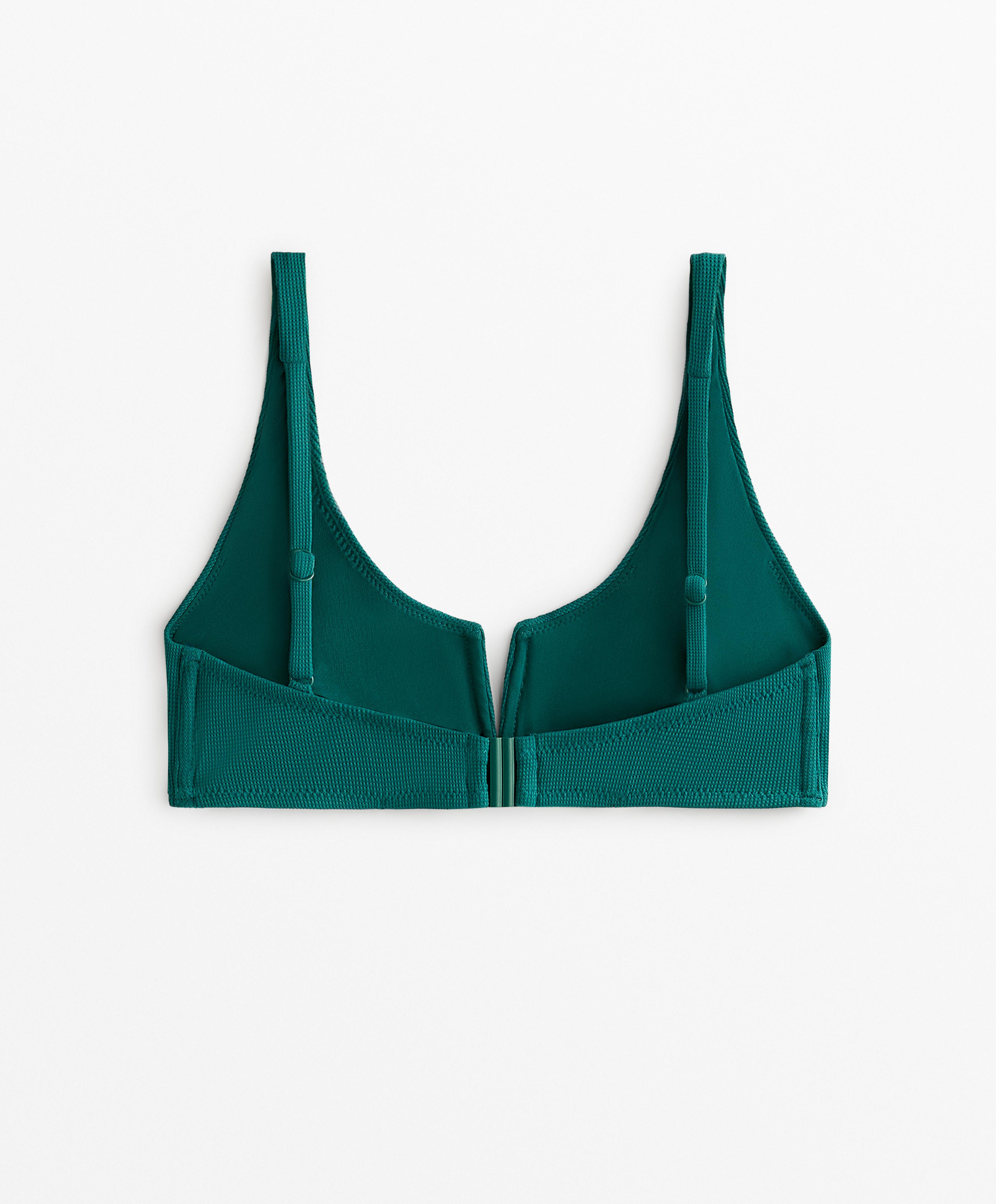 Piqué halter bikini top