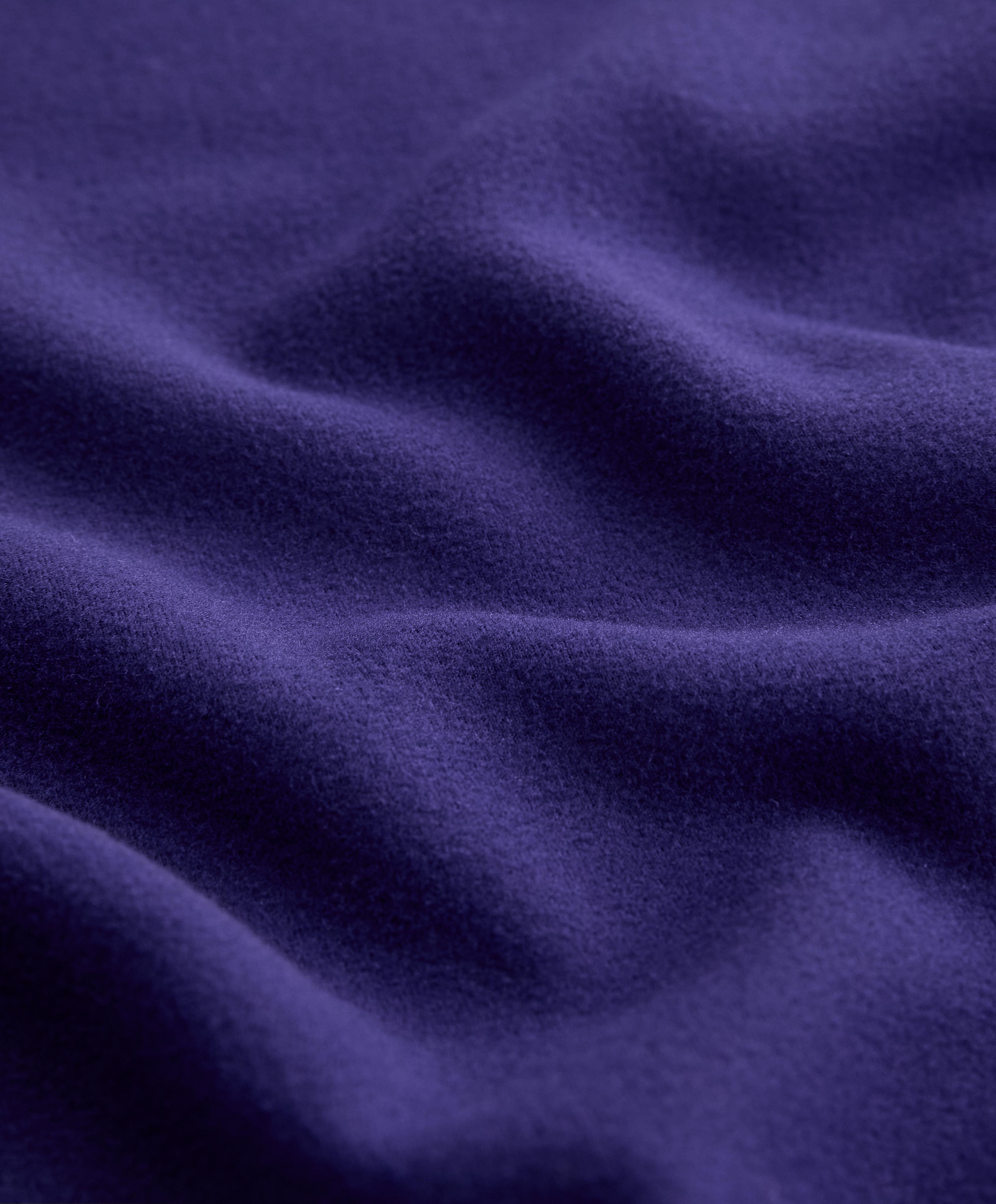 Wide-leg rib straight trousers with brushed modal — COBALT