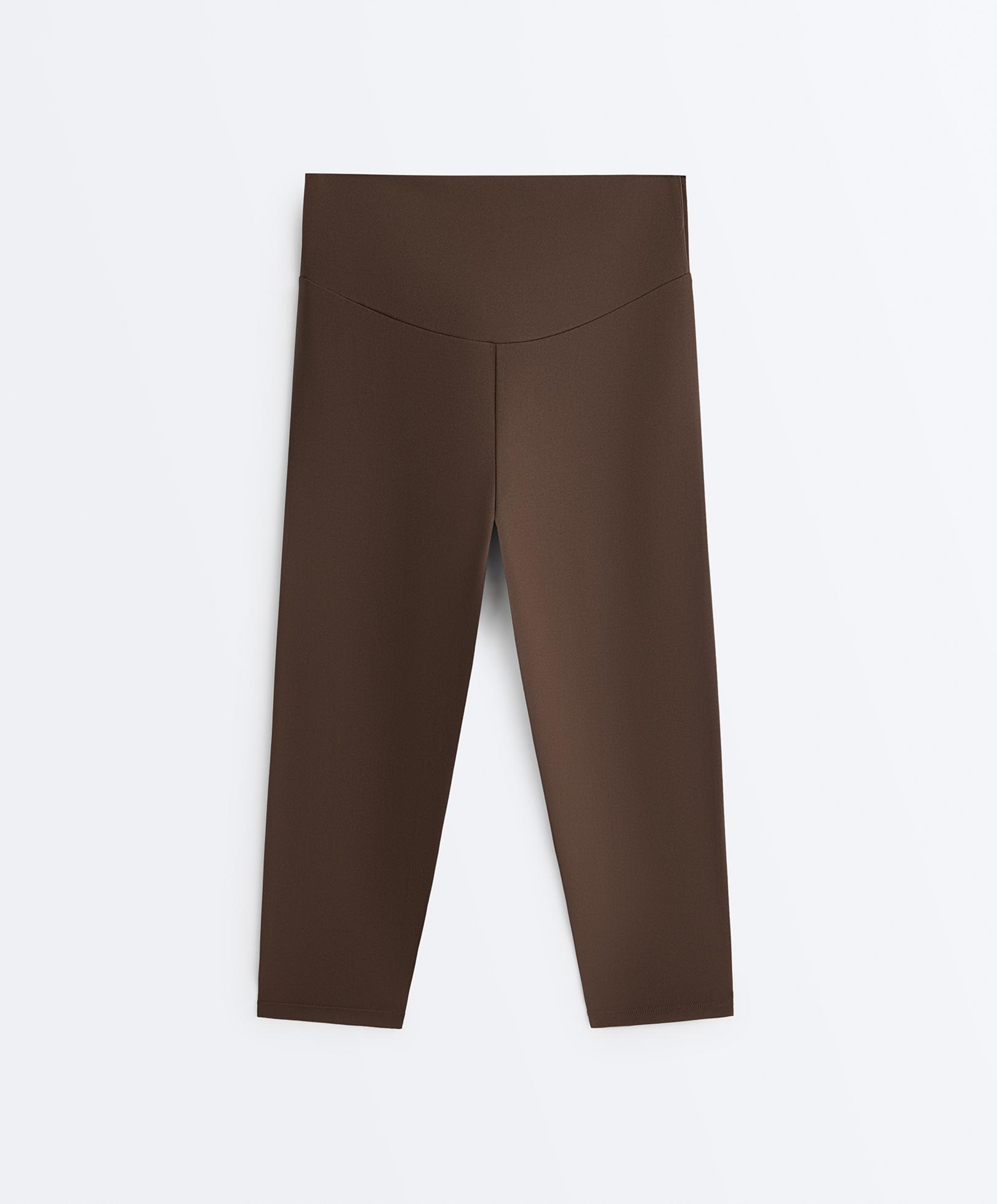 Comfortlux high-rise 40cm knee-length leggings — DARK BROWN