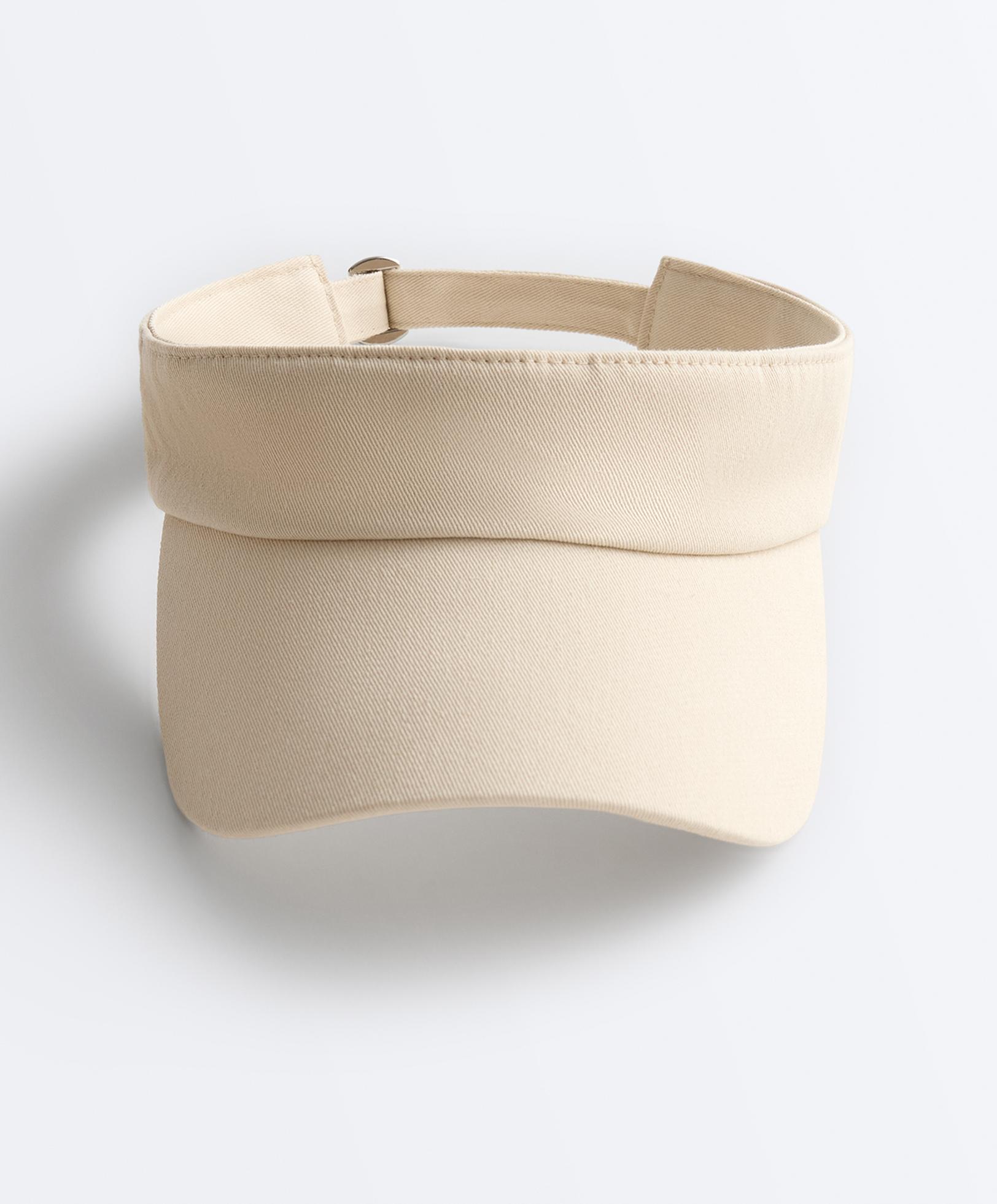 Washed-effect 100% cotton visor — ECRU