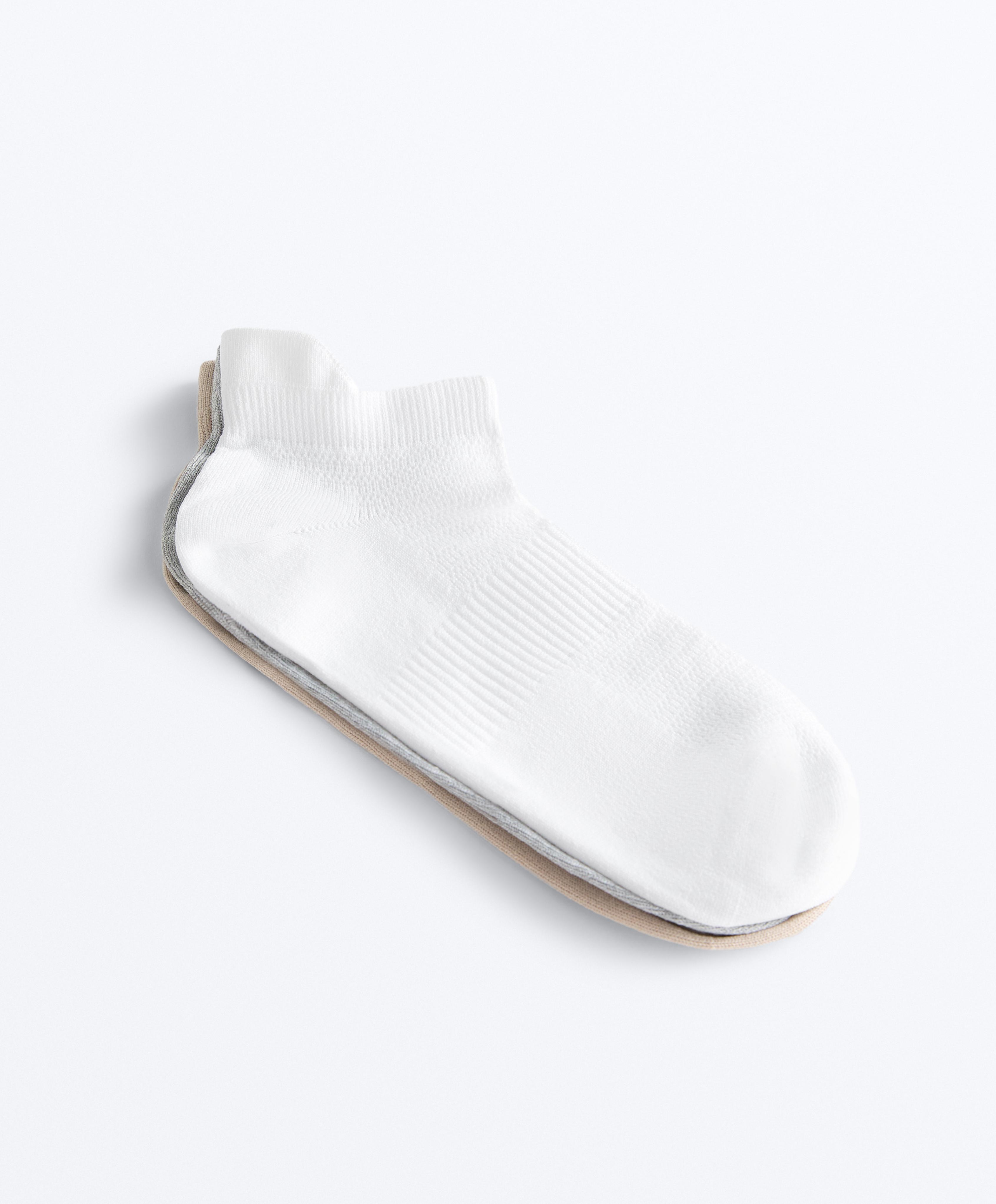 3 pack of polyamide blend sneaker socks with heel tab — GREY