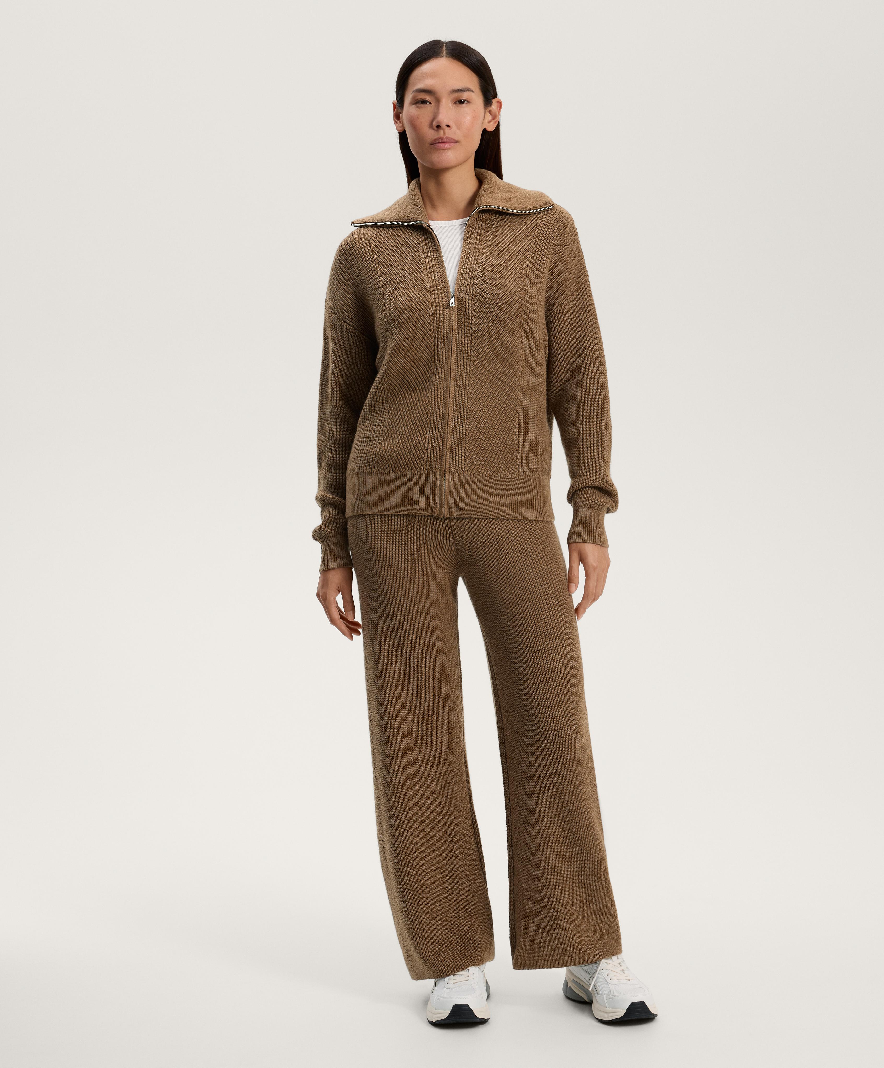 Karamel rengi düz örgü total look