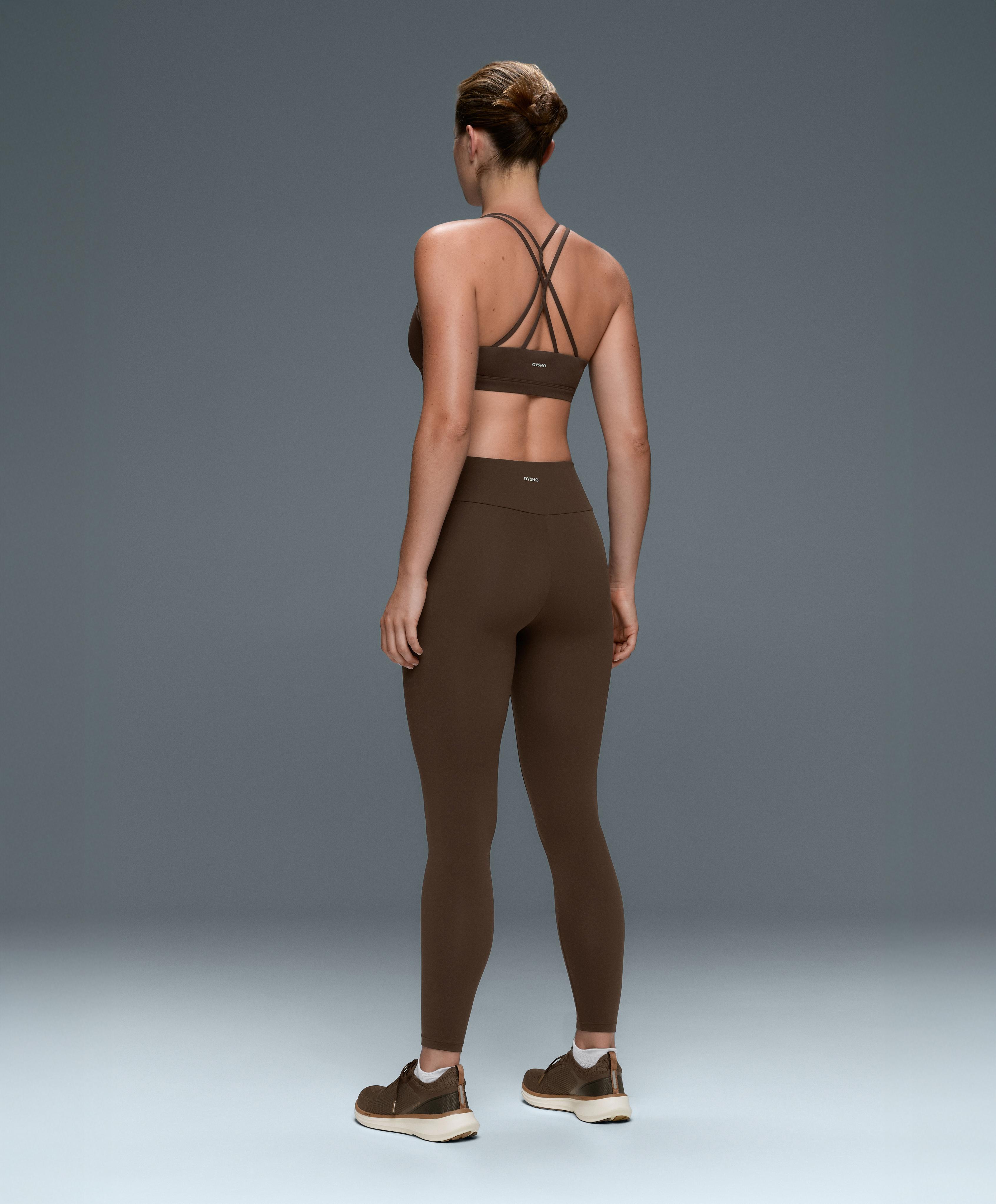Comfortlux high-waisted ankle-length leggings — DARK BROWN