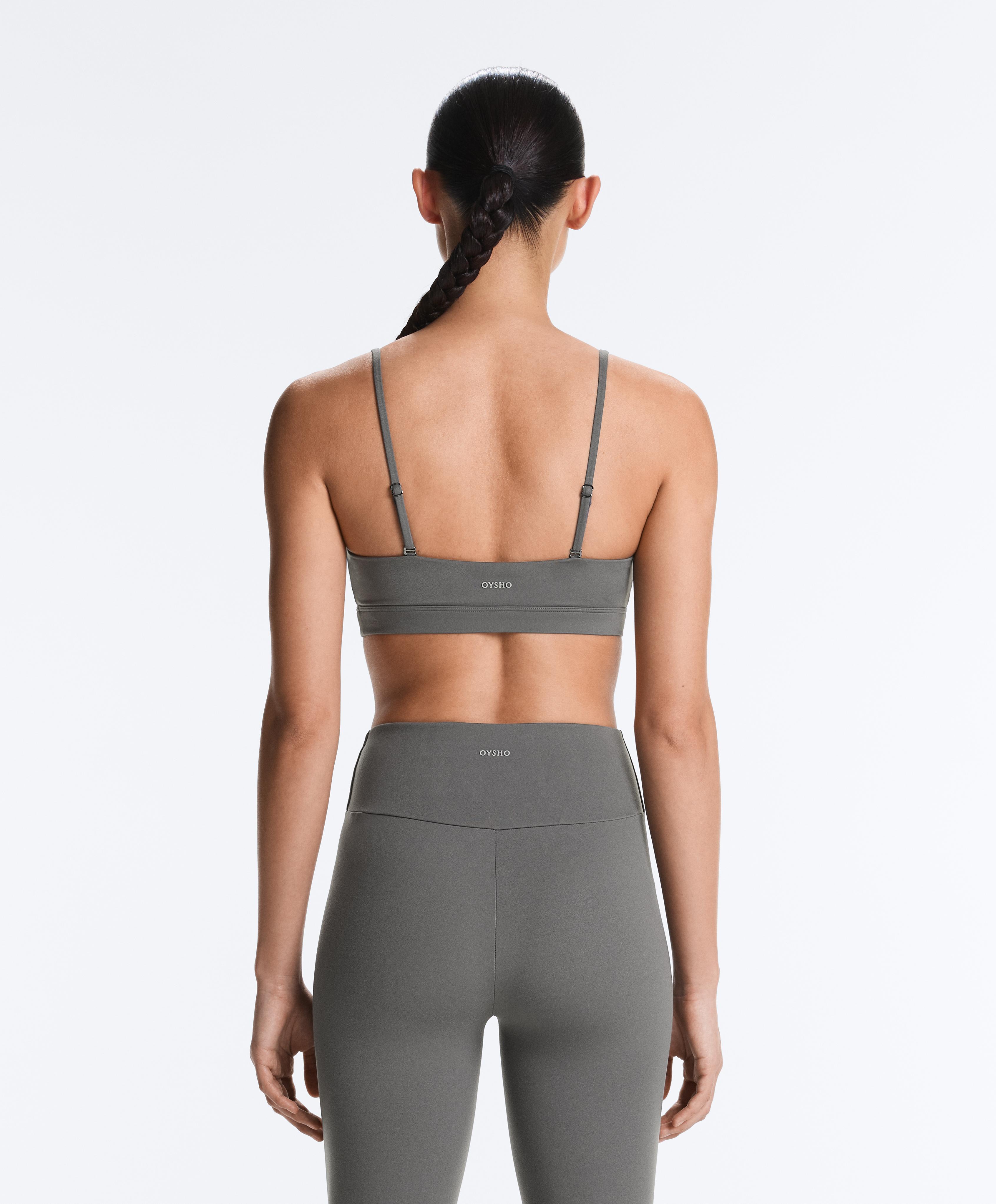 Low-support Comfortlux sports bra with straps — MID GREY