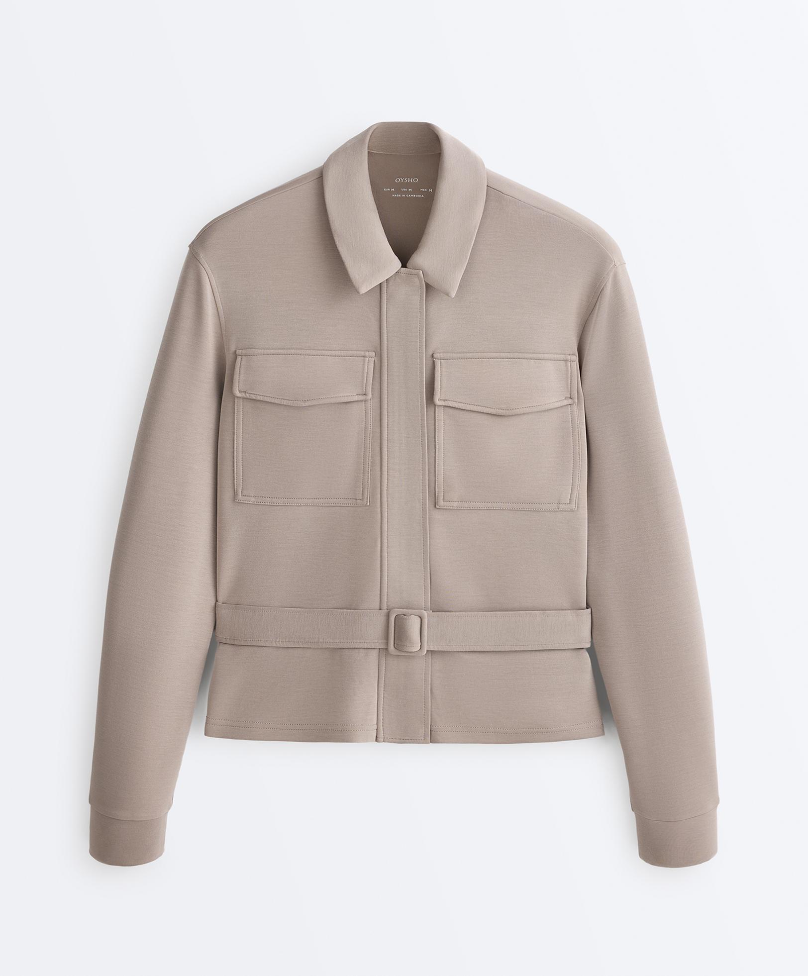 Straight jacket with belt and soft-touch modal — MID-MINK