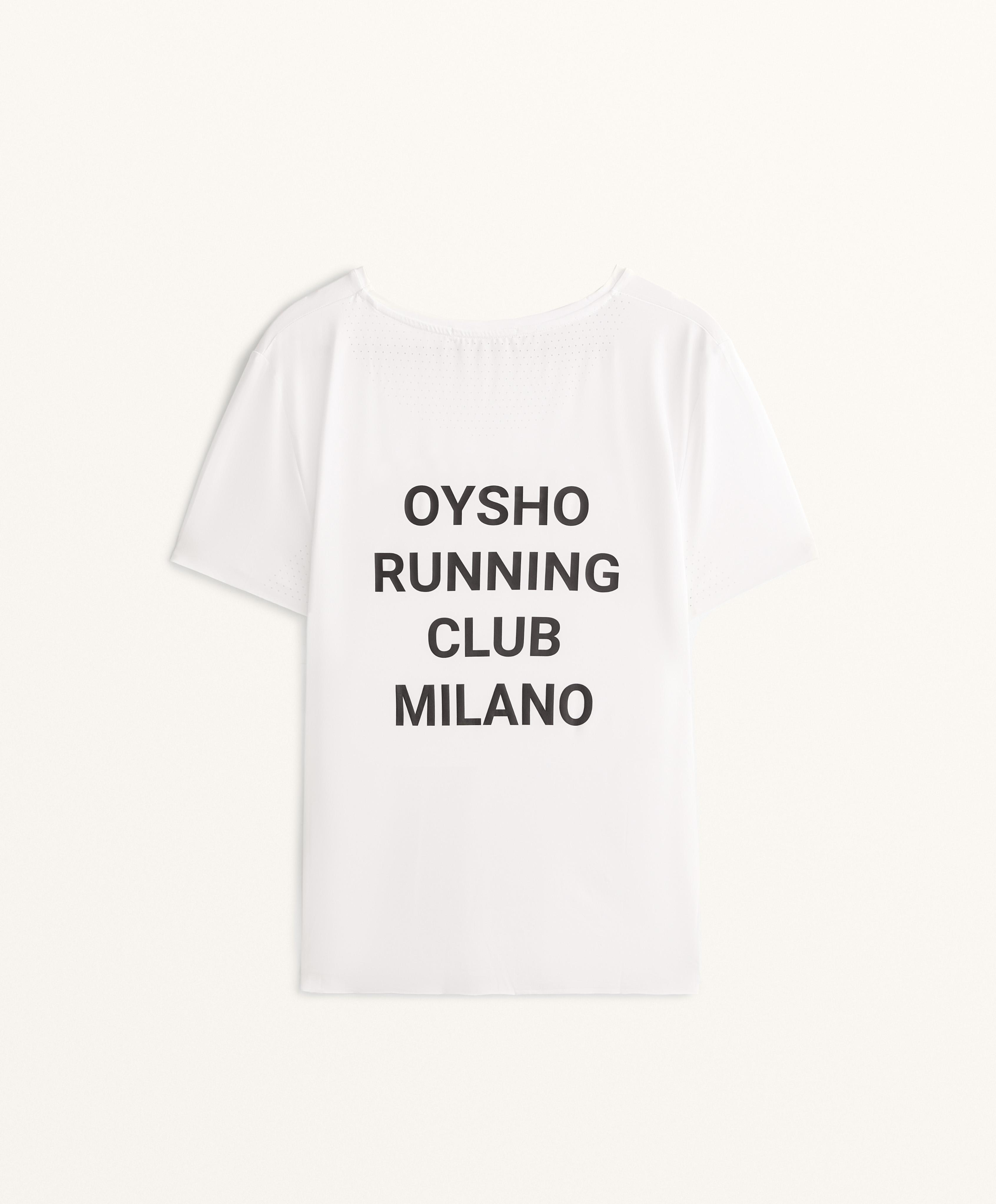 Running Club Milano fitted short-sleeved technical T-shirt — WHITE