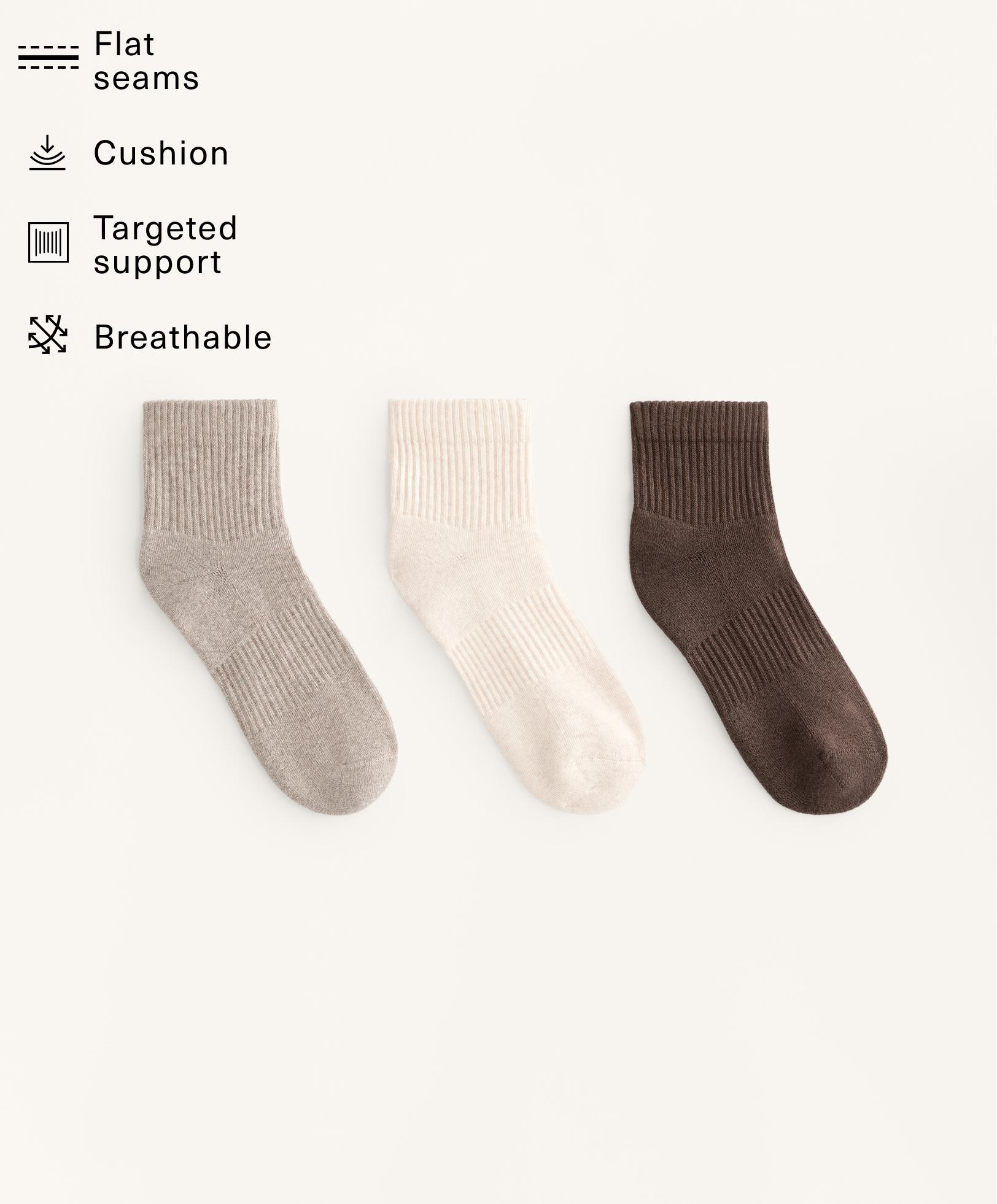 3 pairs of quarter socks with cotton 3 pairs of quarter socks with cotton