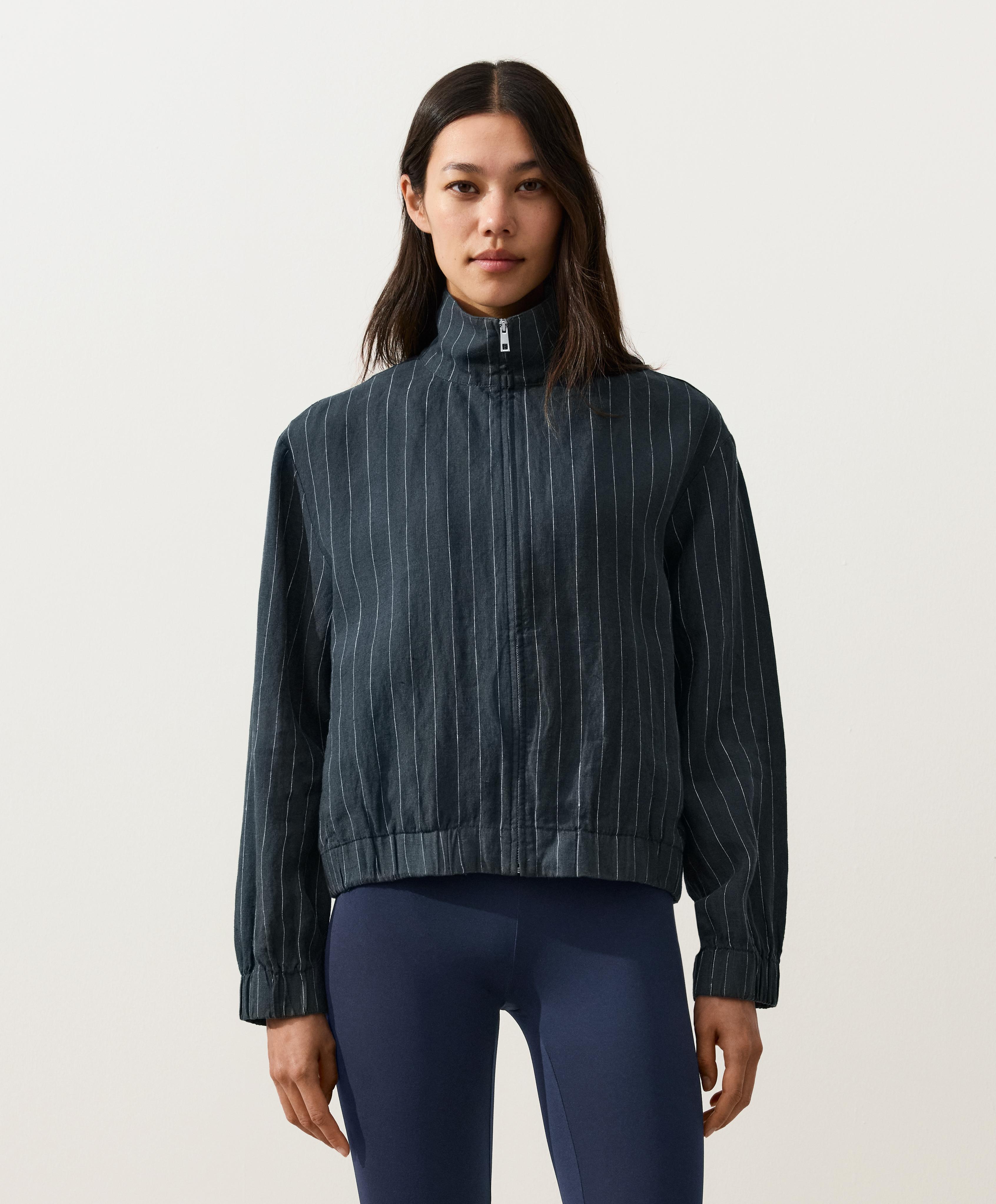 Яке с висока яка 100% лен на райе