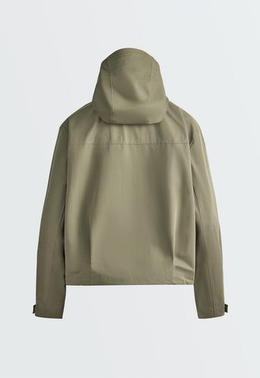 Short 10k waterproof canvas technical jacket — DARK KHAKI 9