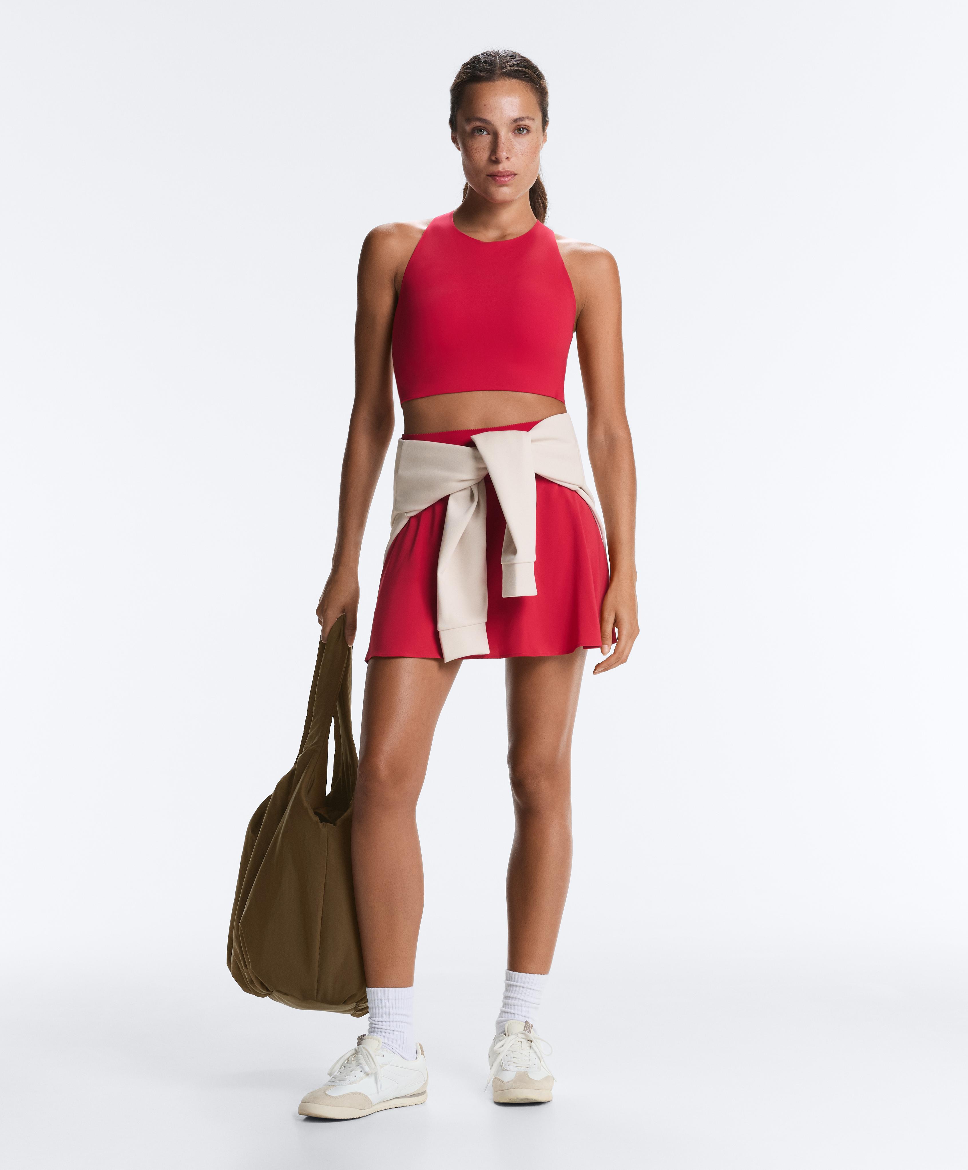 Light Touch crossover back tank top — RED