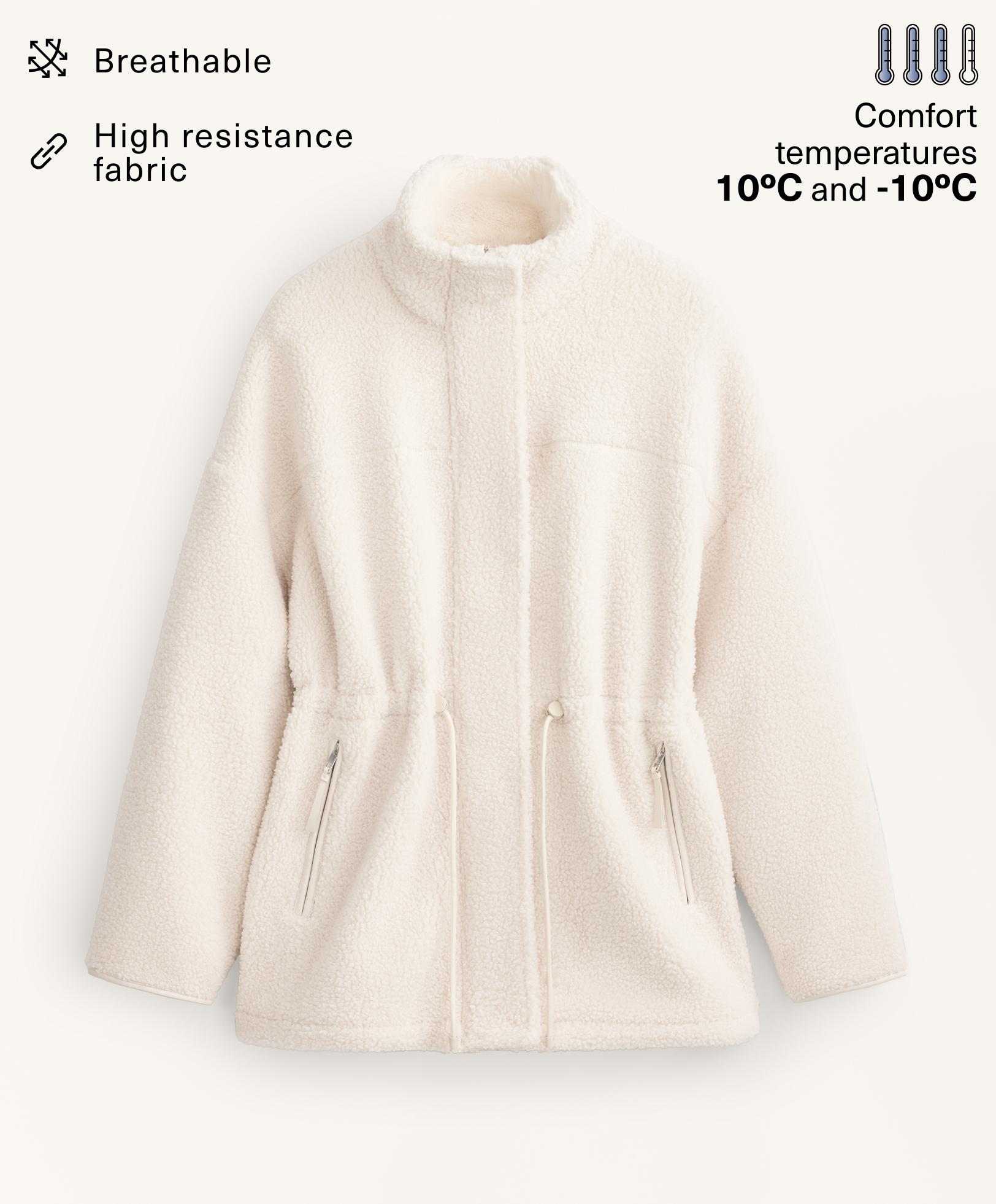 Adjustable waist faux-shearling jacket Adjustable waist faux-shearling jacket