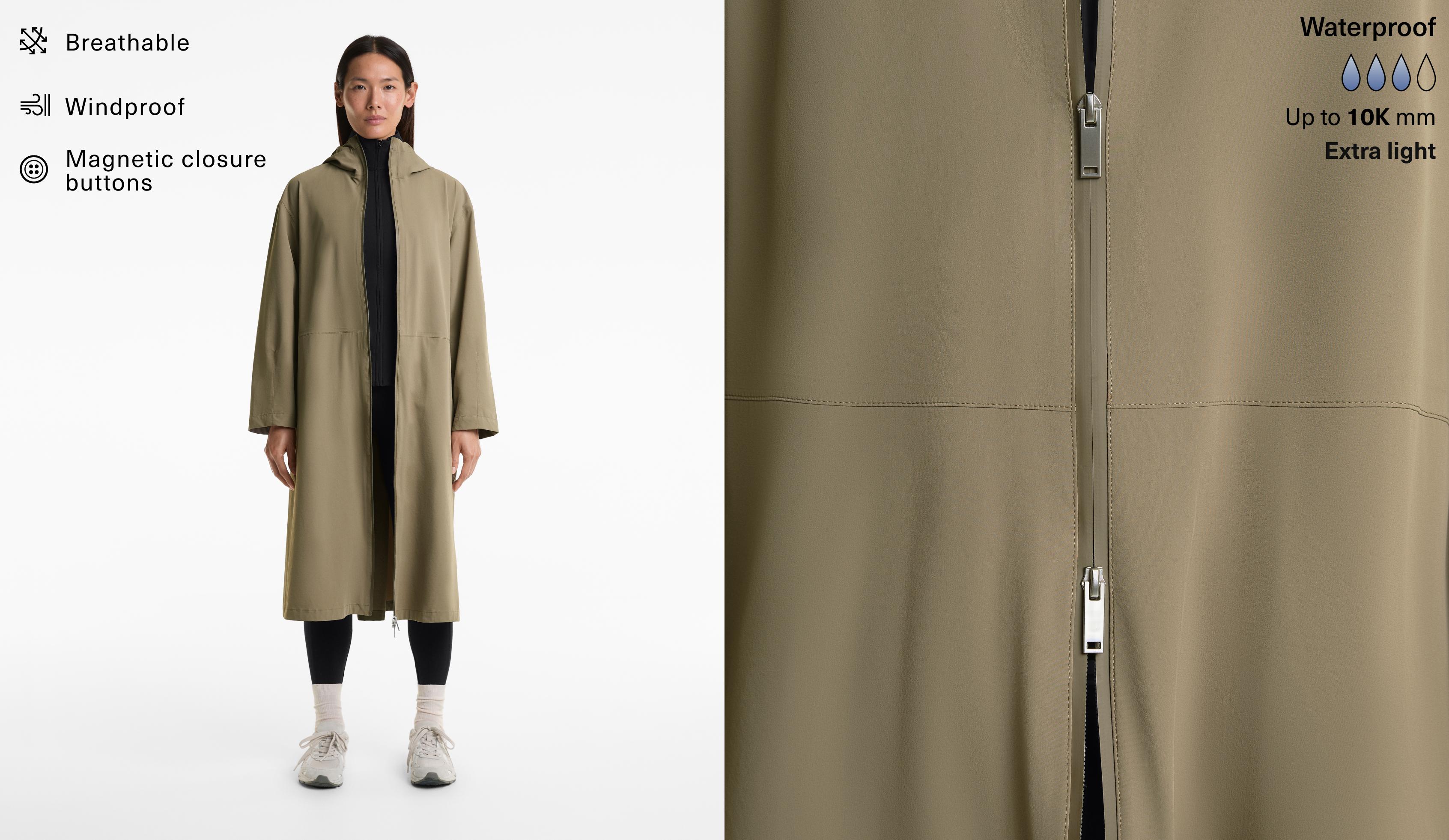 10K waterproof extra-lightweight long jacket