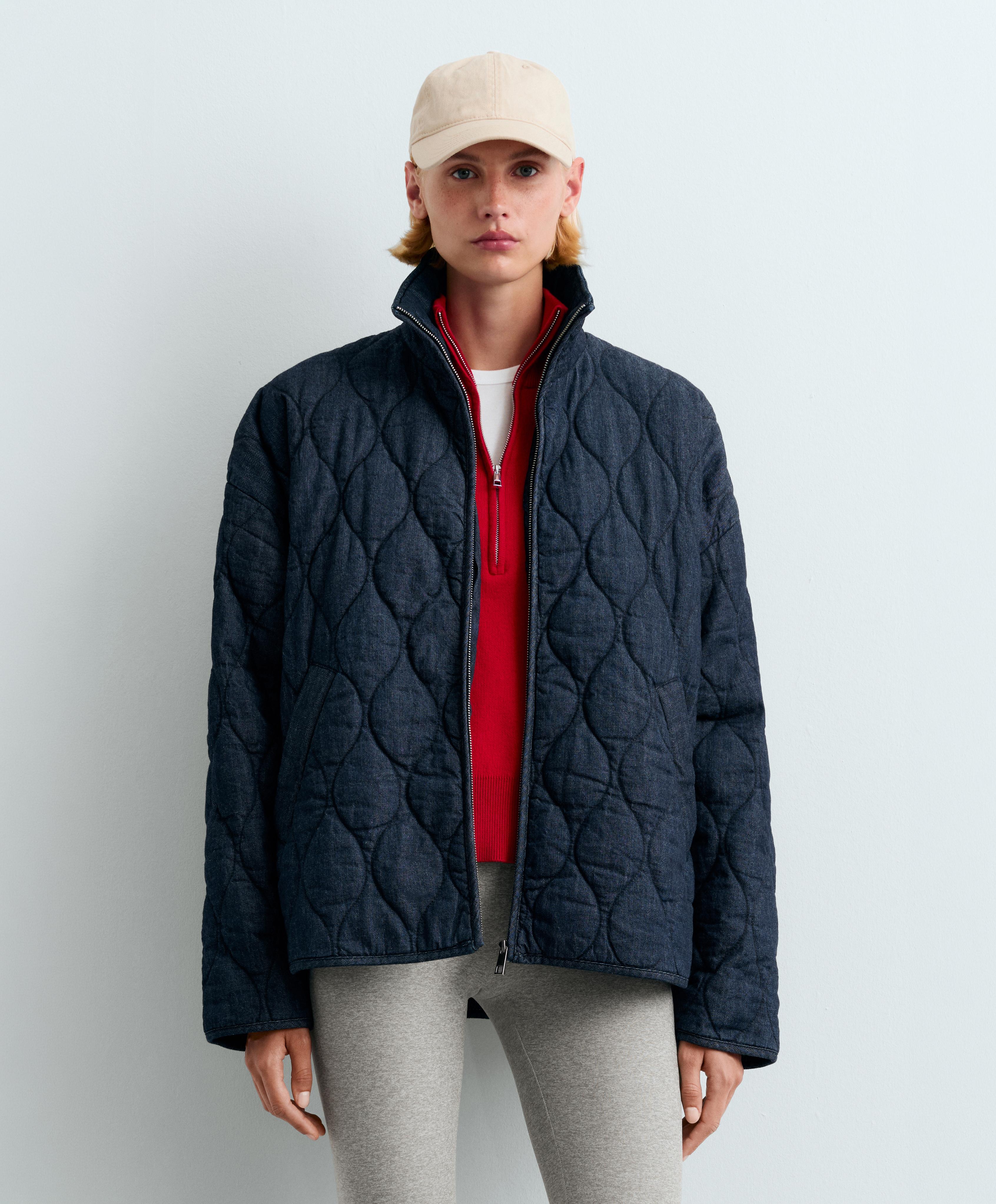 FELLEX® AEROGEL denim-effect boxy padded jacket — MID DENIM