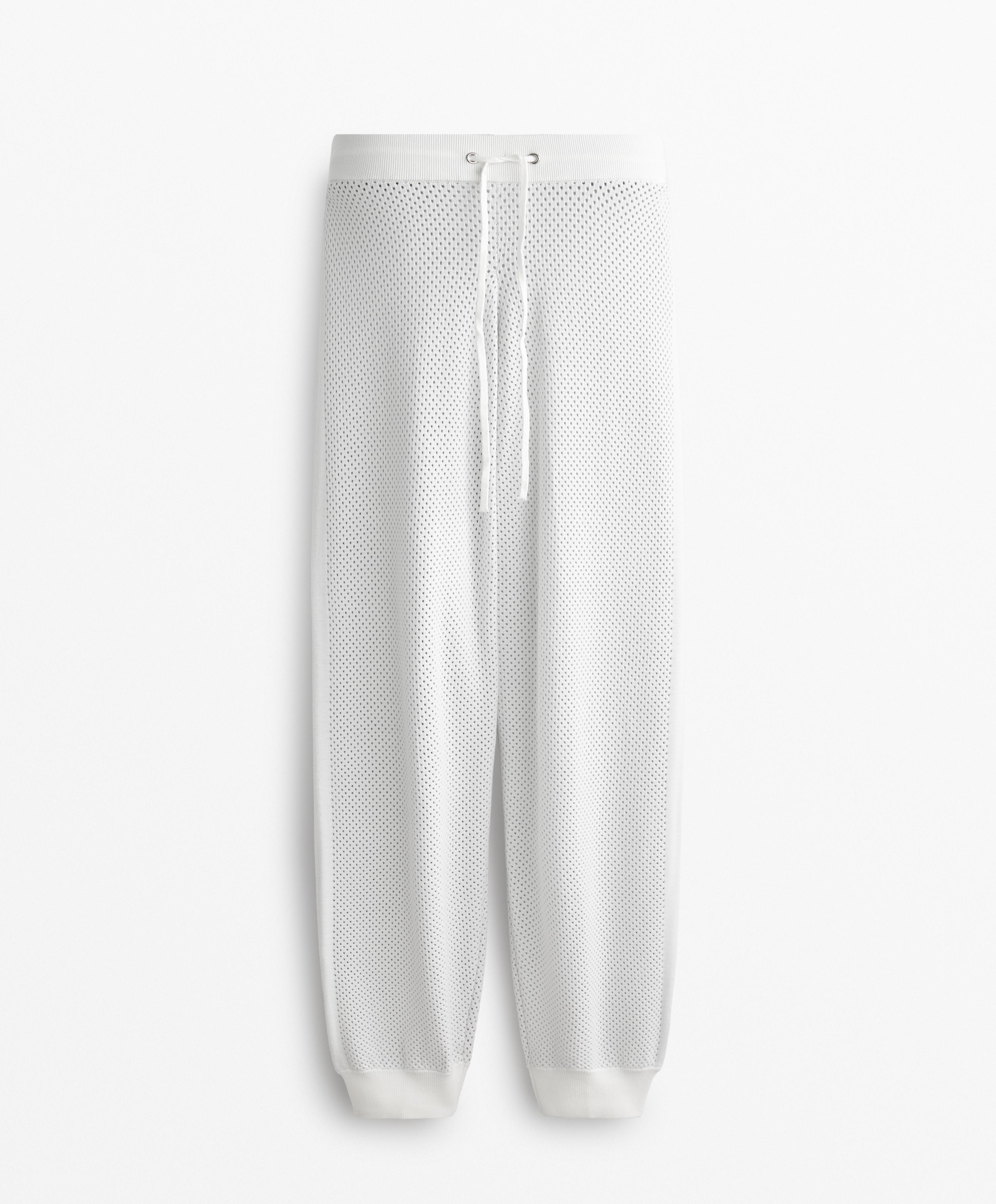 Open knit joggers