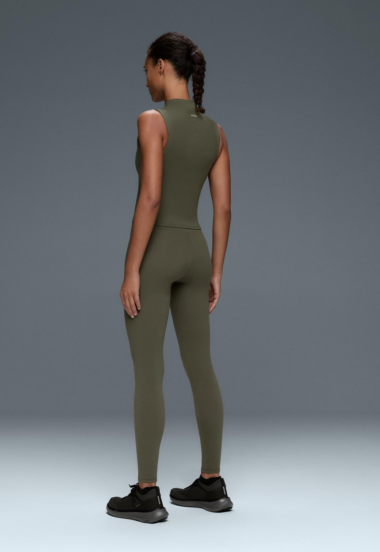 Comfortlux zip tank top — KHAKI
