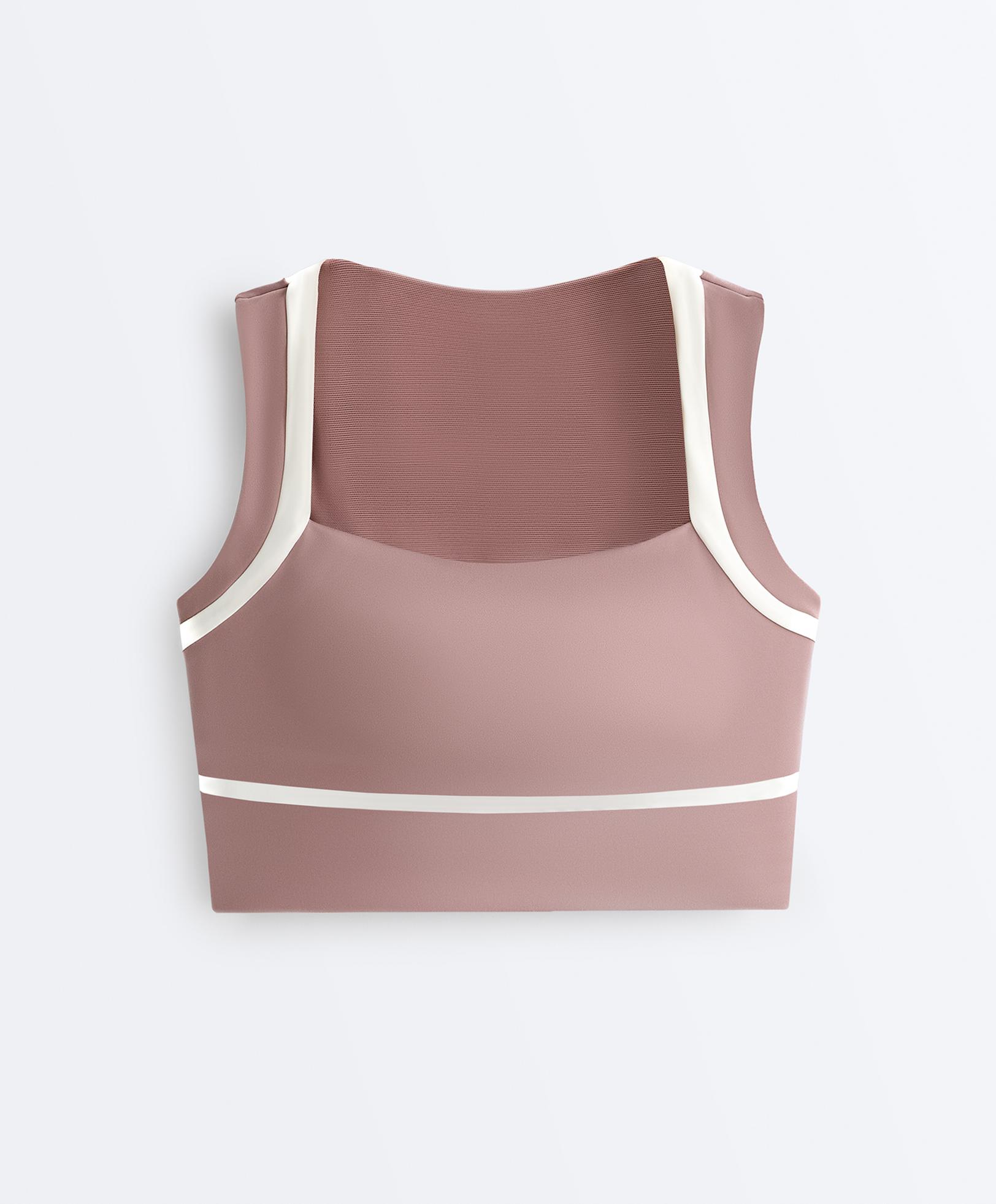 Compressive contrast tank top — DARK LILAC