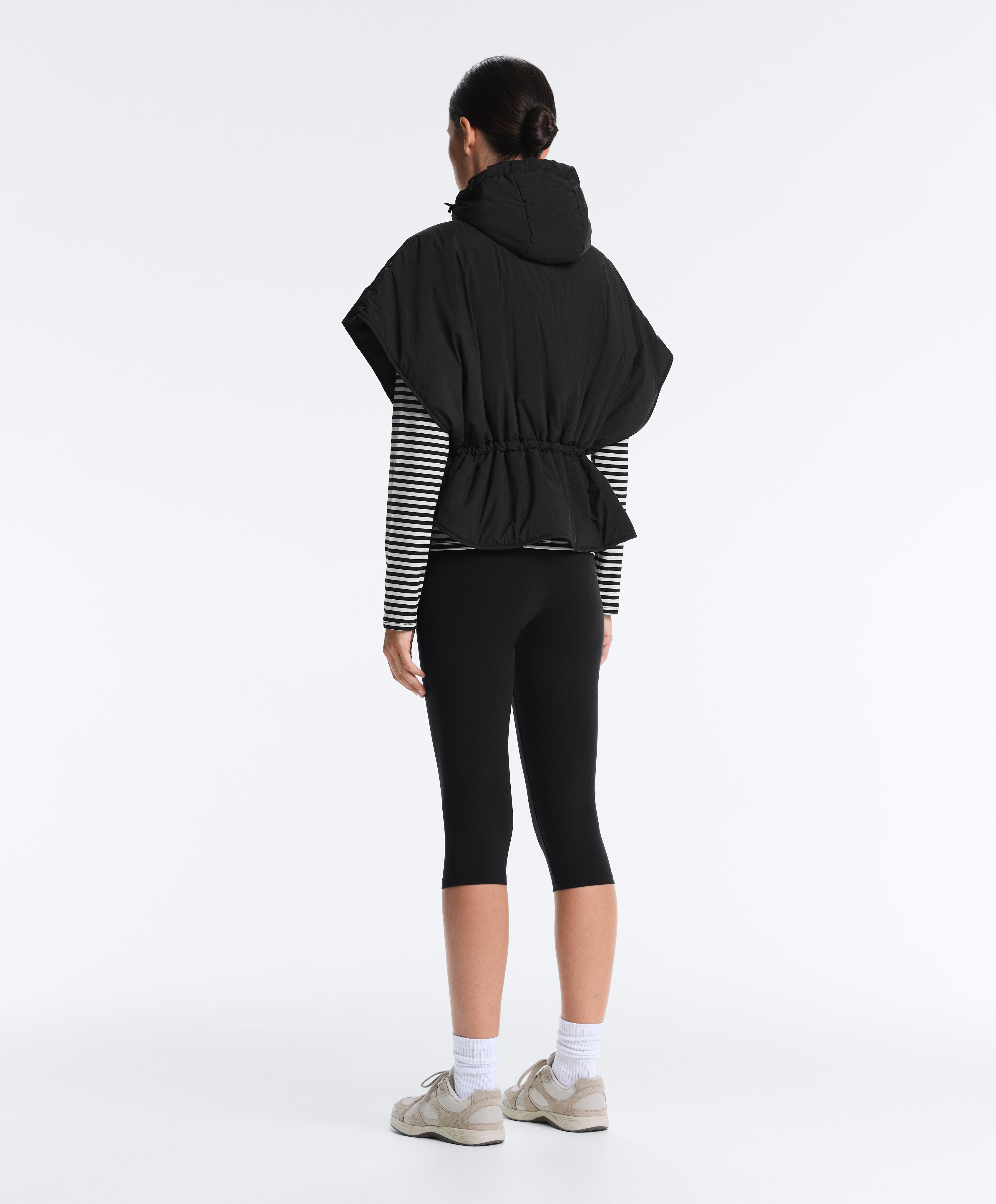 Hooded padded gilet — BLACK