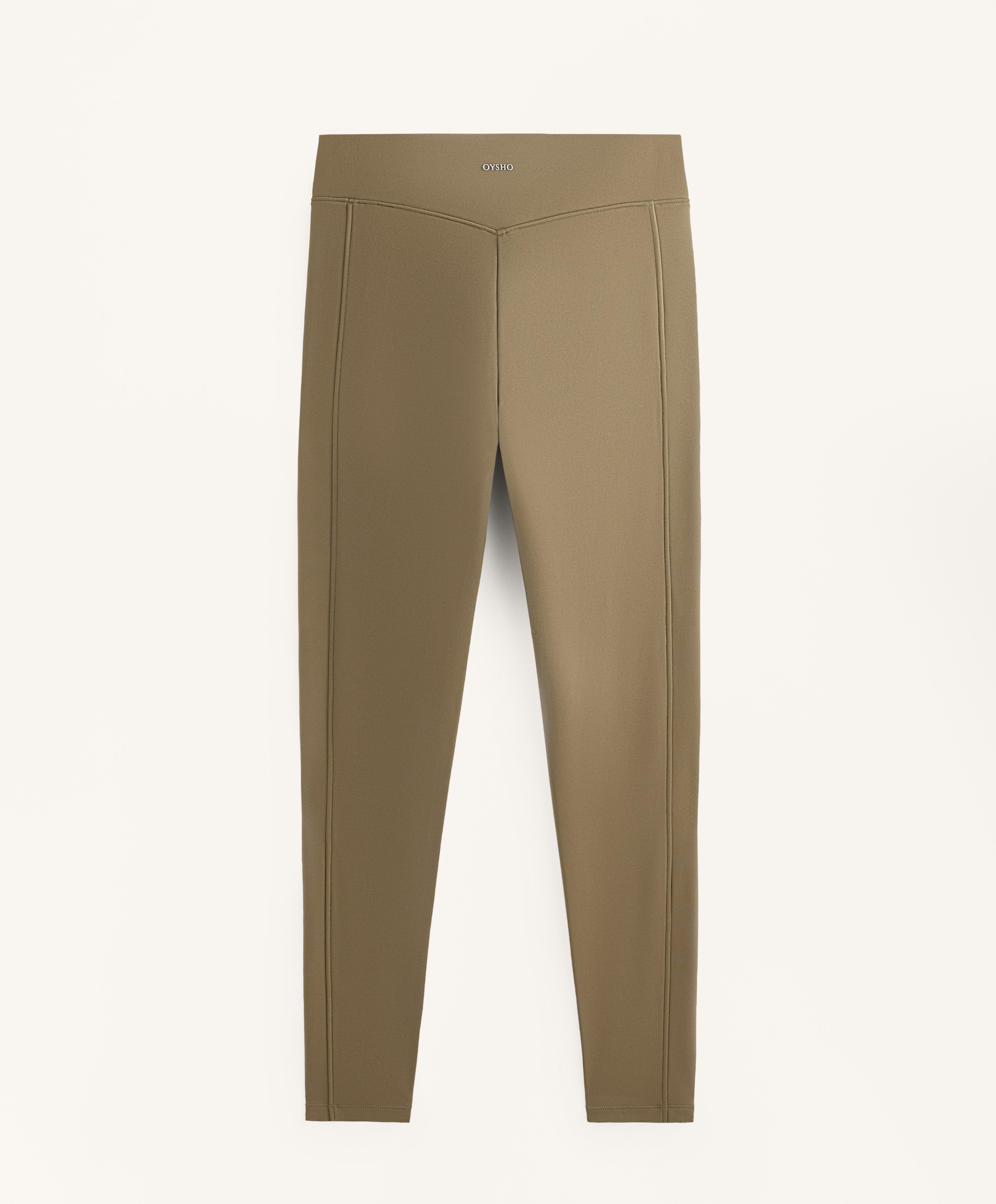 Warm high-rise ankle-length leggings with pockets 70 cm