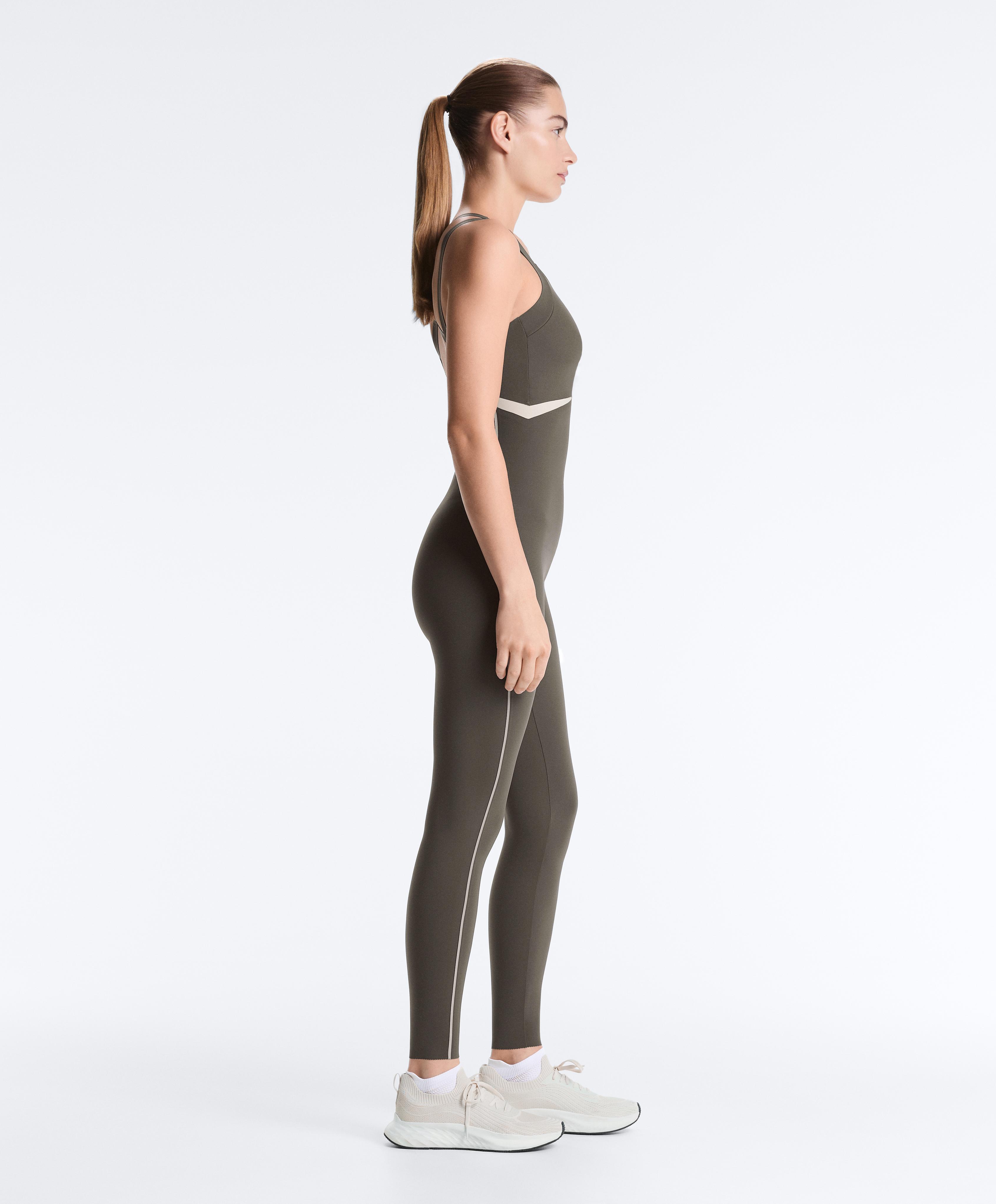 Compressive reflective jumpsuit — CHARCOAL GREY