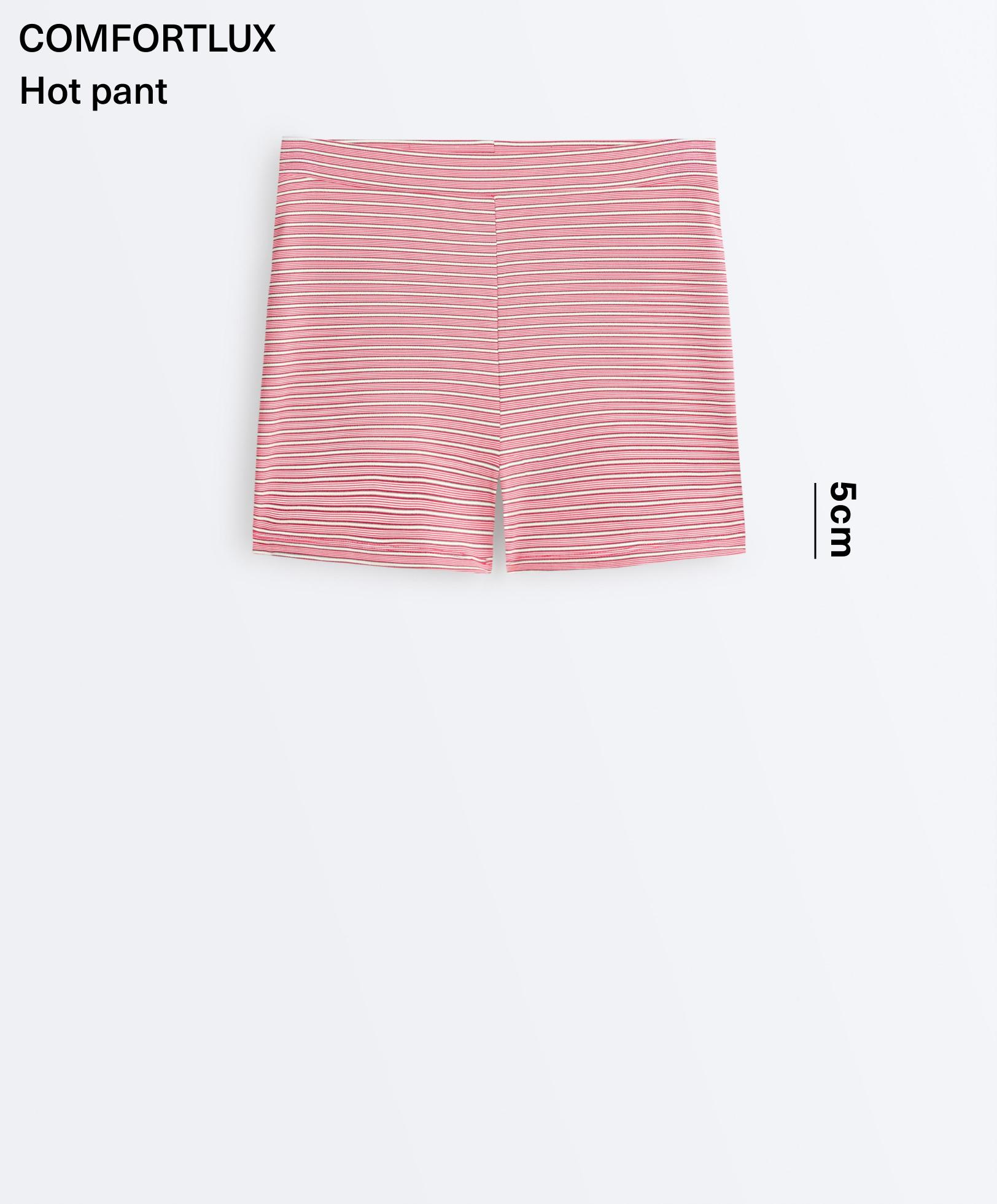 Comfortlux high-rise 5cm striped hot pants — RED