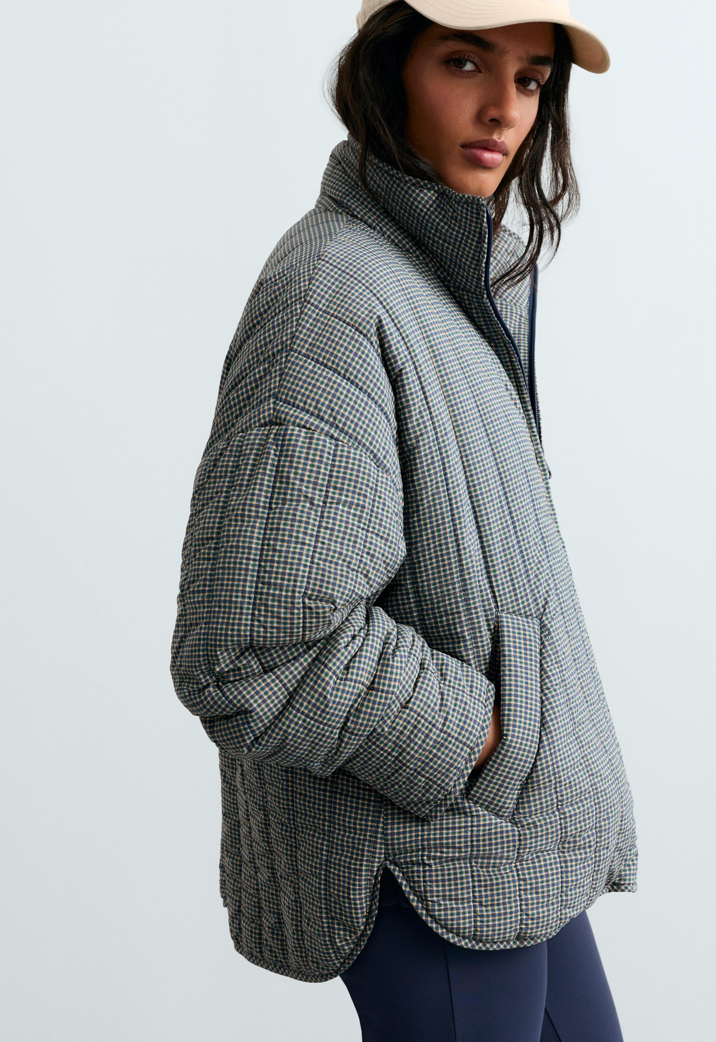 Check midi padded jacket Check midi padded jacket