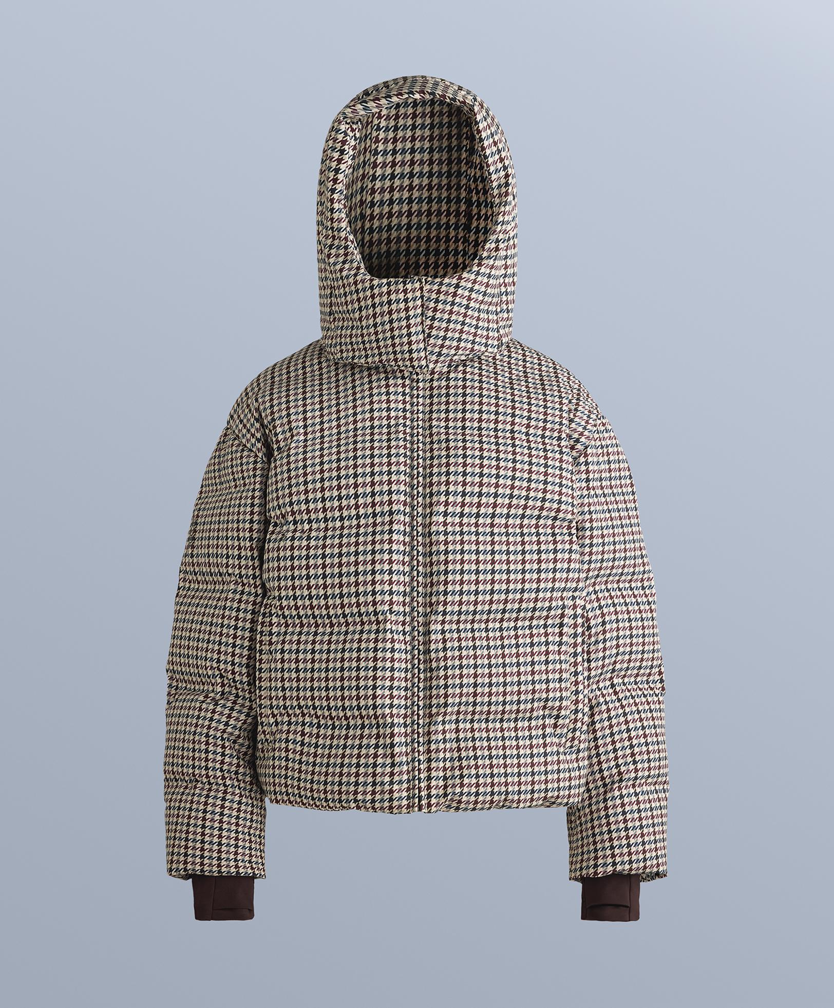 Printed padded jacket 80% down and 20% feather MINARDI PIUME SKI 10k — PALE MINK