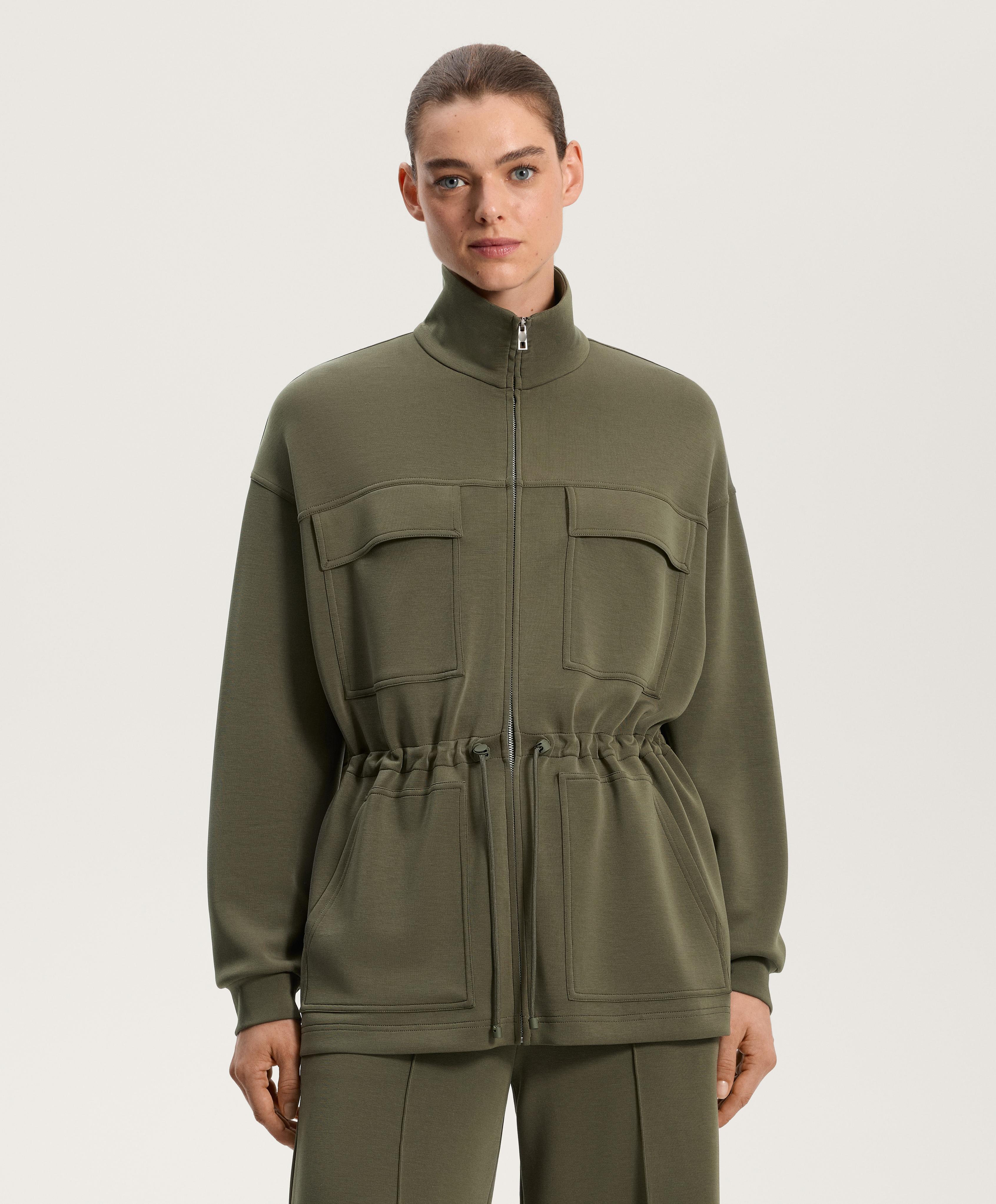 Long pockets jacket with soft touch modal