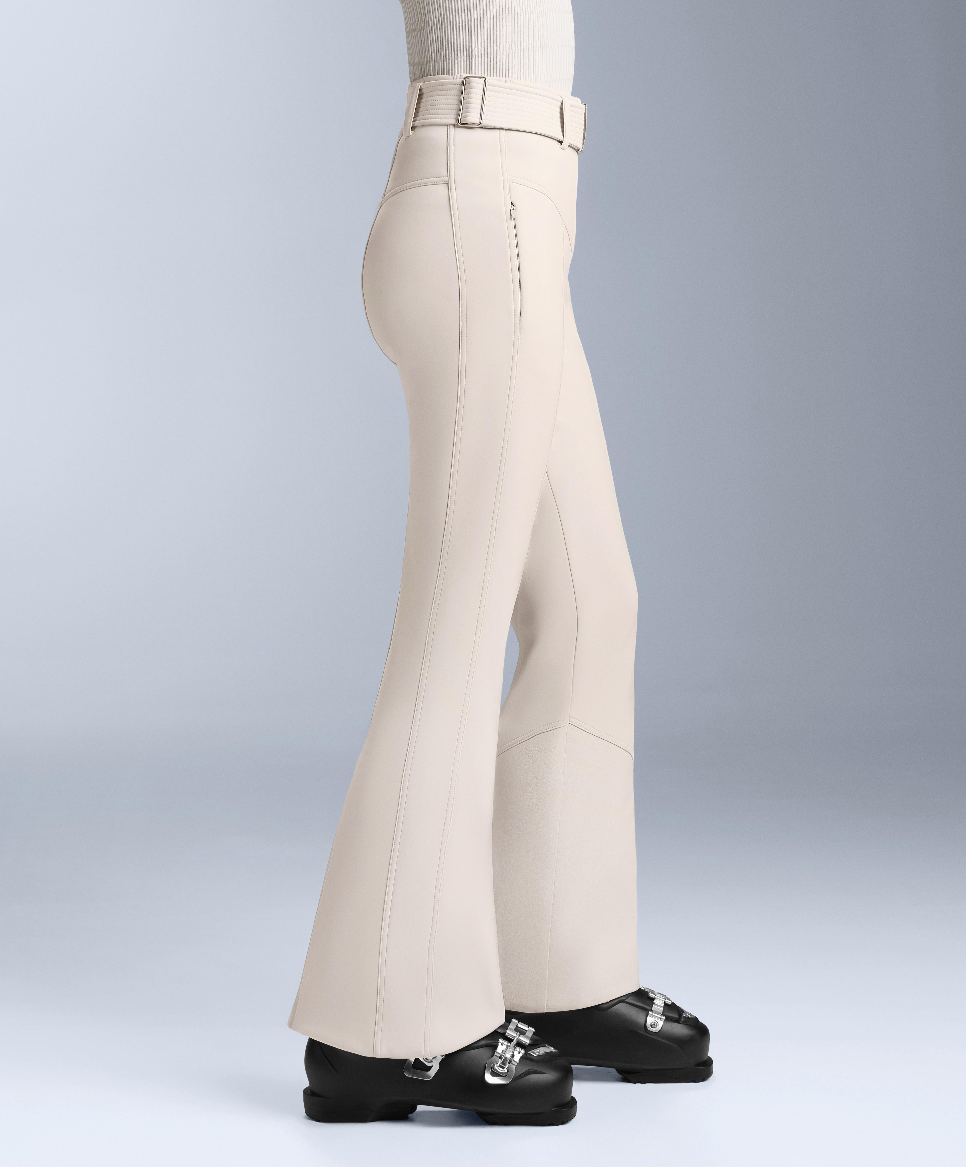 Water-resistant high-rise flare stretch SKI trousers — PALE MINK