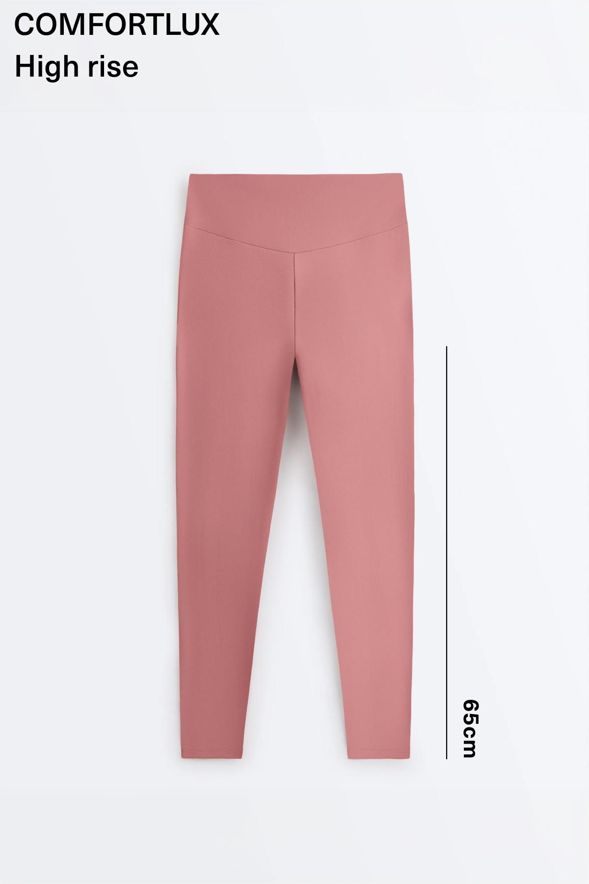 Comfortlux high-waisted ankle-length leggings — PALE PINK