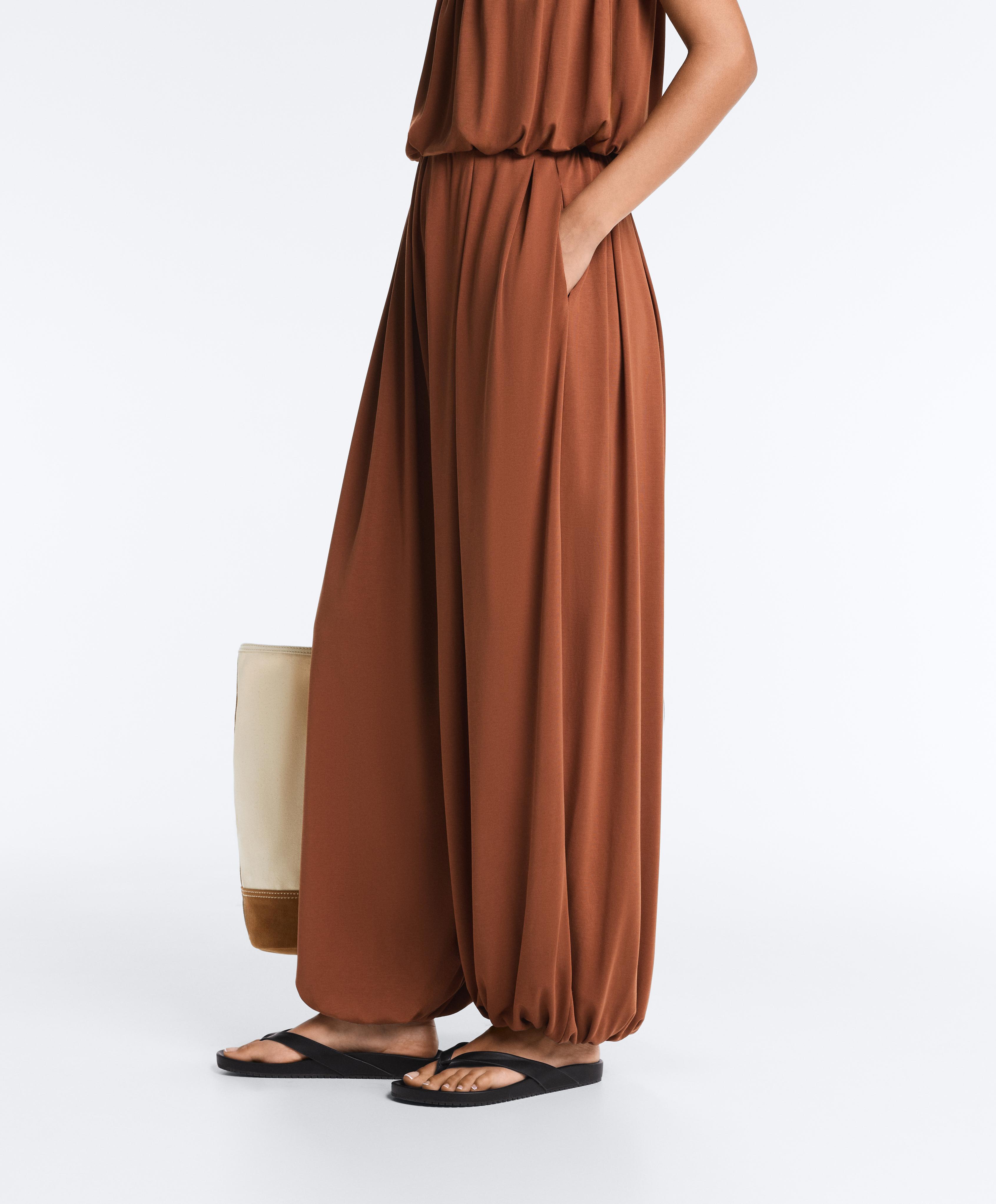 Modal blend Balloon trousers — TERRACOTTA