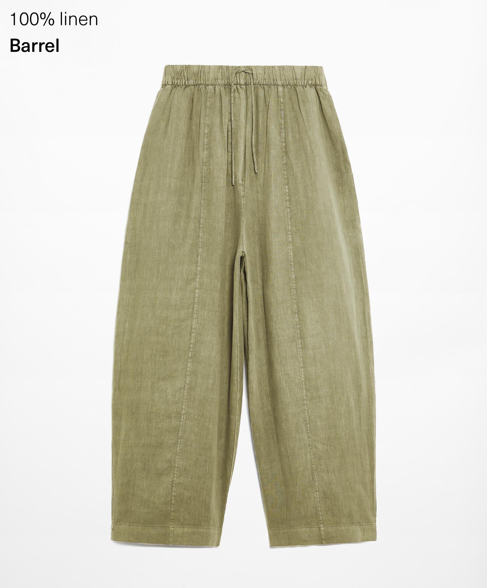 100% linen barrel trousers - Sale