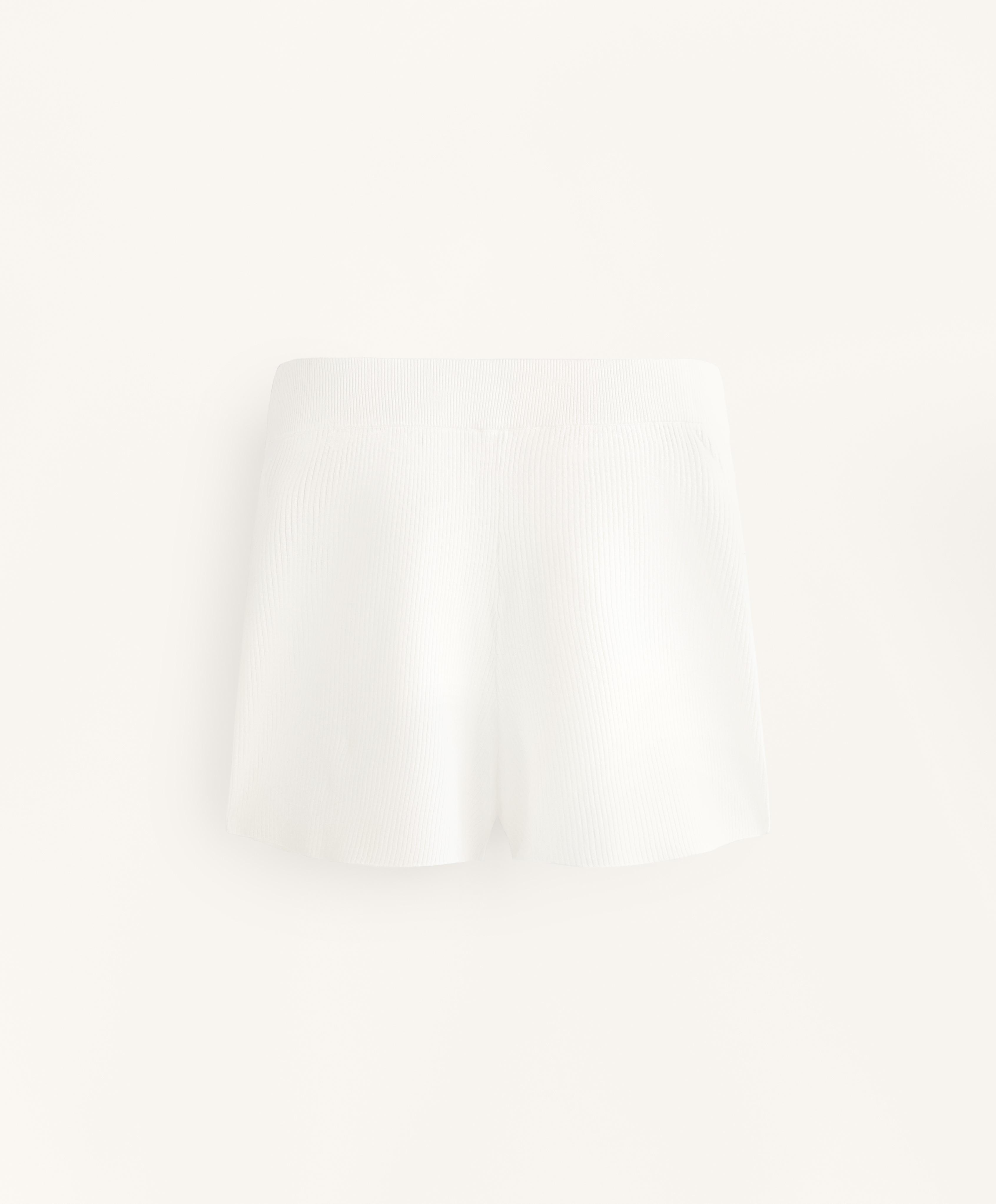 Washed knit shorts — WHITE