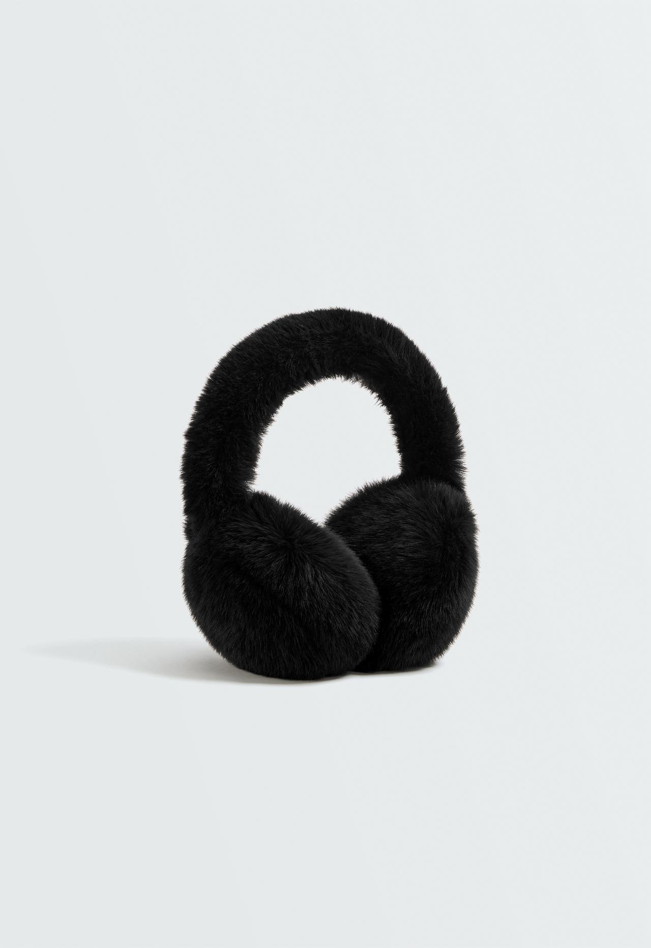 Faux fur earmuffs — BLACK