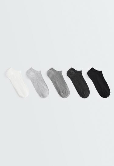 5 pairs of cotton blend sneaker socks — DARK GREY 1