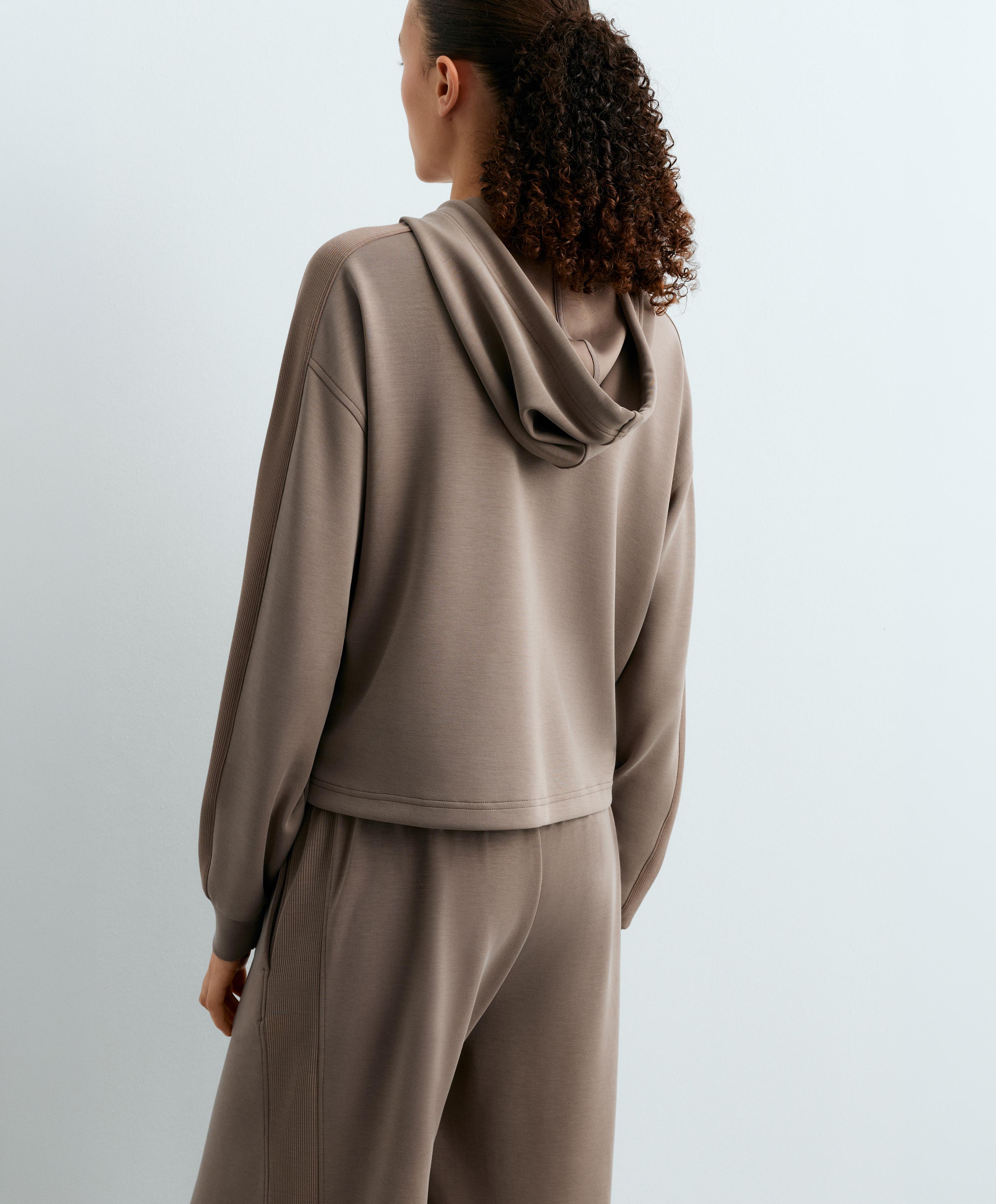 Short hooded jacket with modal — MINK
