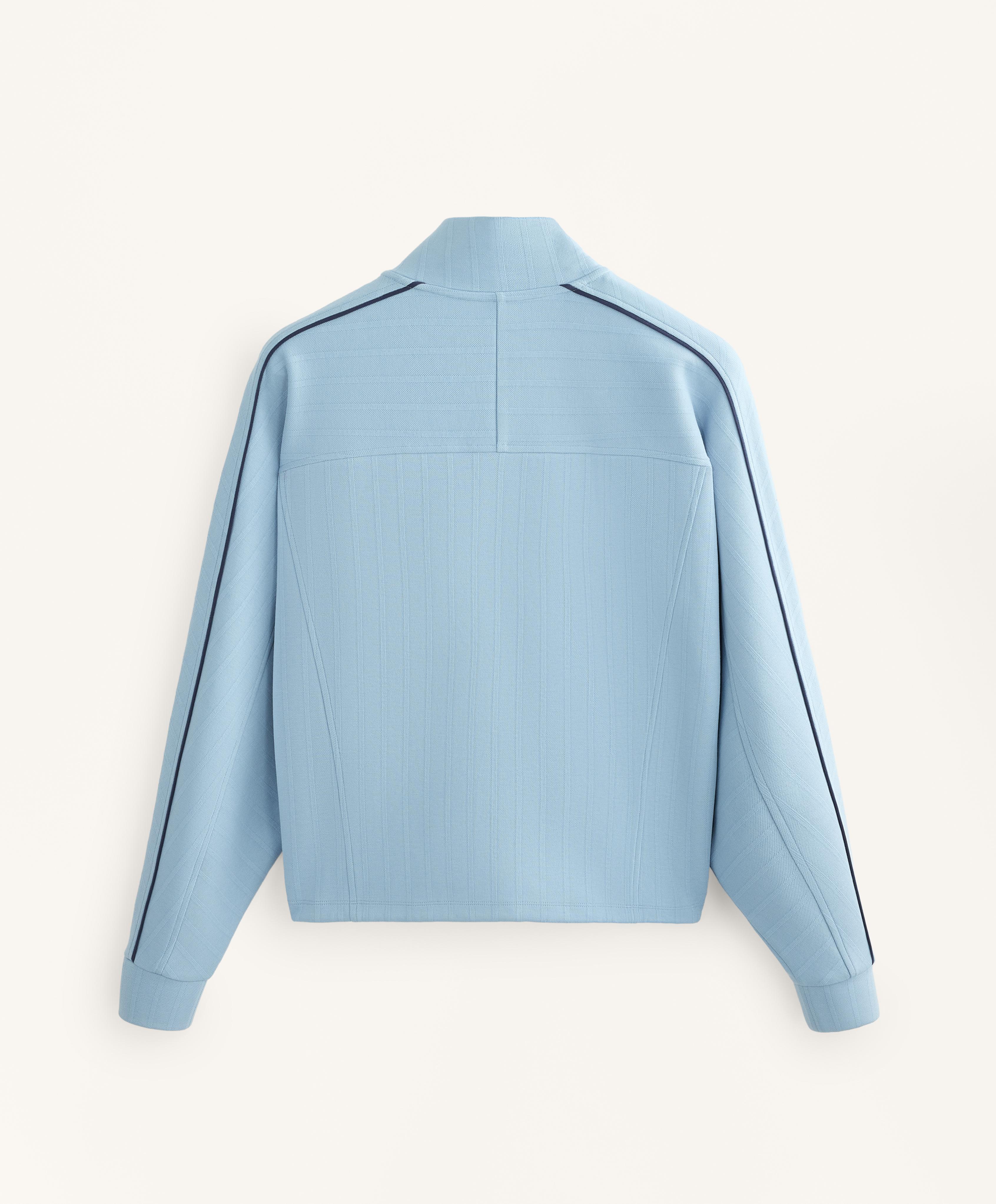 Piqué jacket with side piping and cotton — SKY BLUE