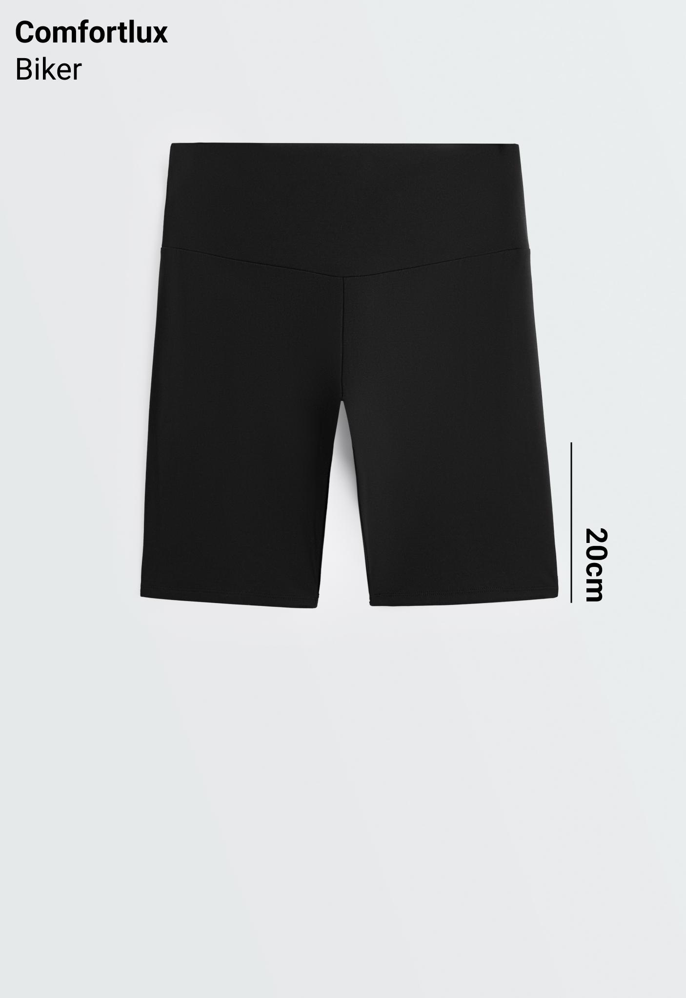 Comfortlux high-rise 20cm biker leggings — BLACK