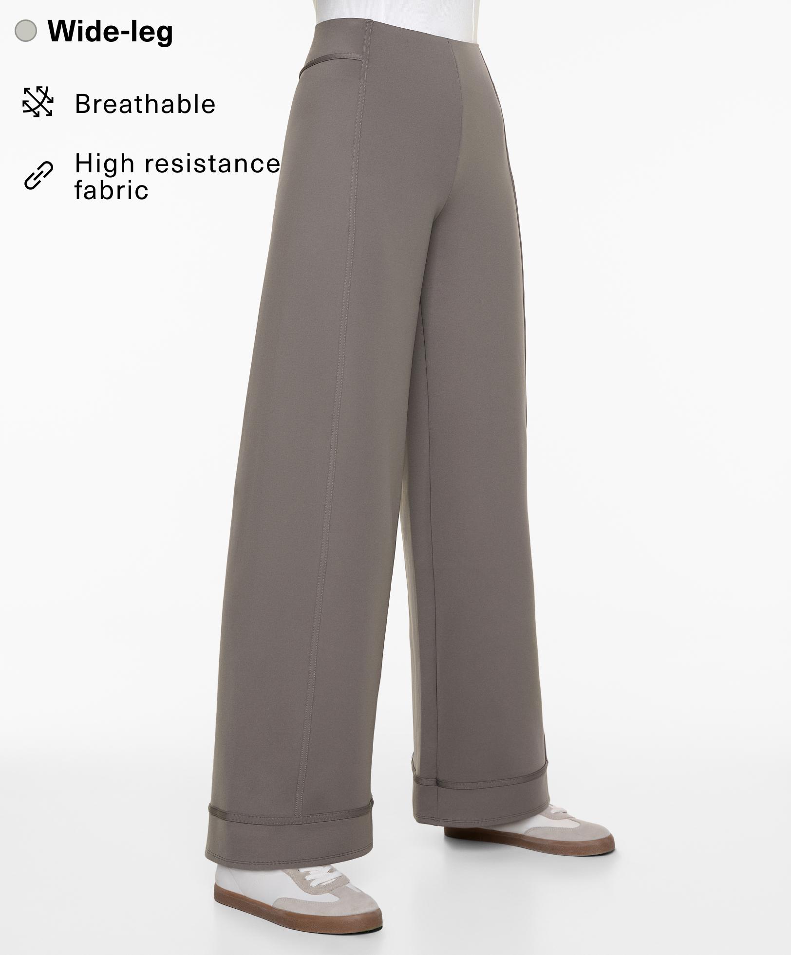 Neoprene-effect wide-leg trousers