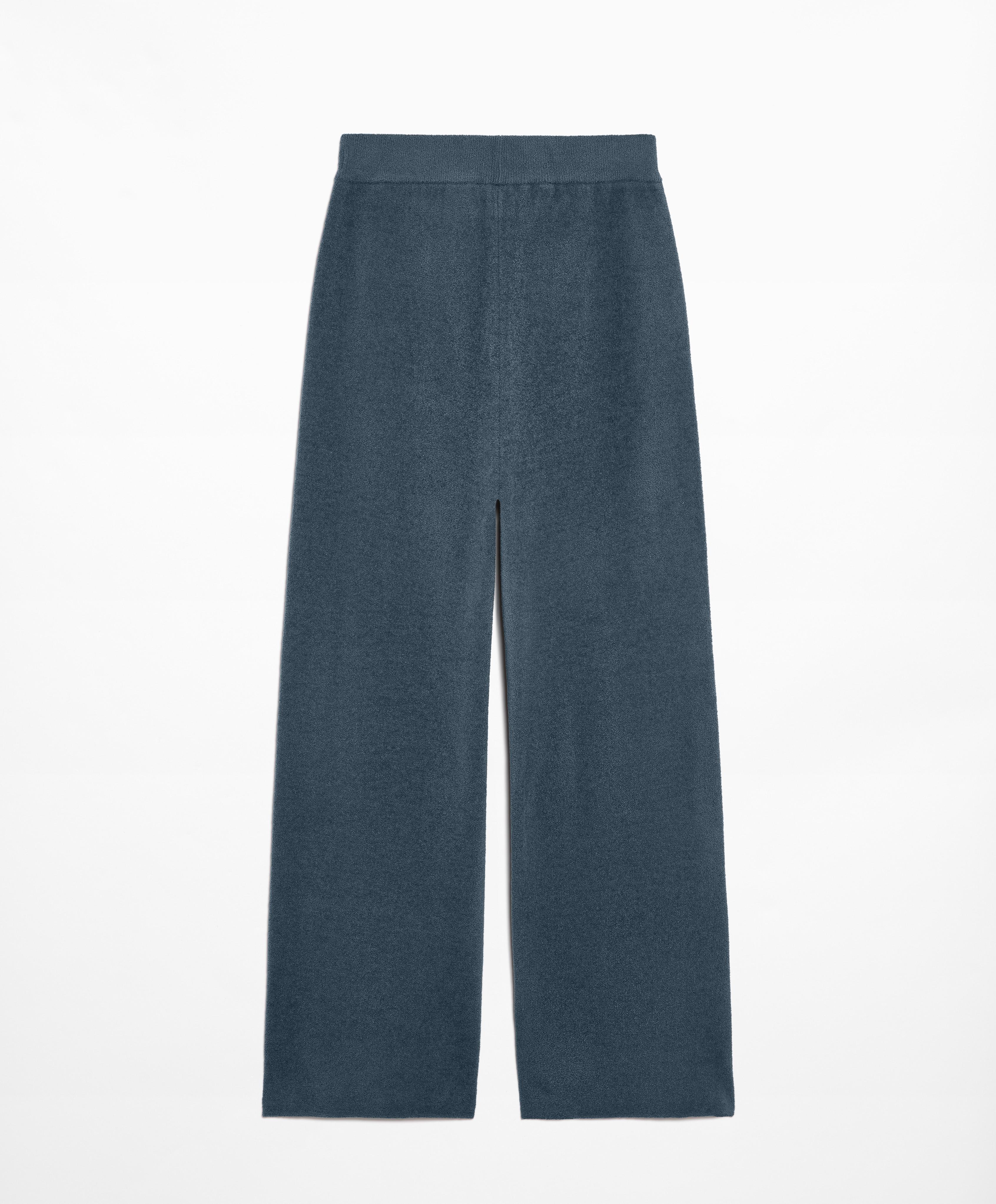 Straight-leg chenille knit trousers